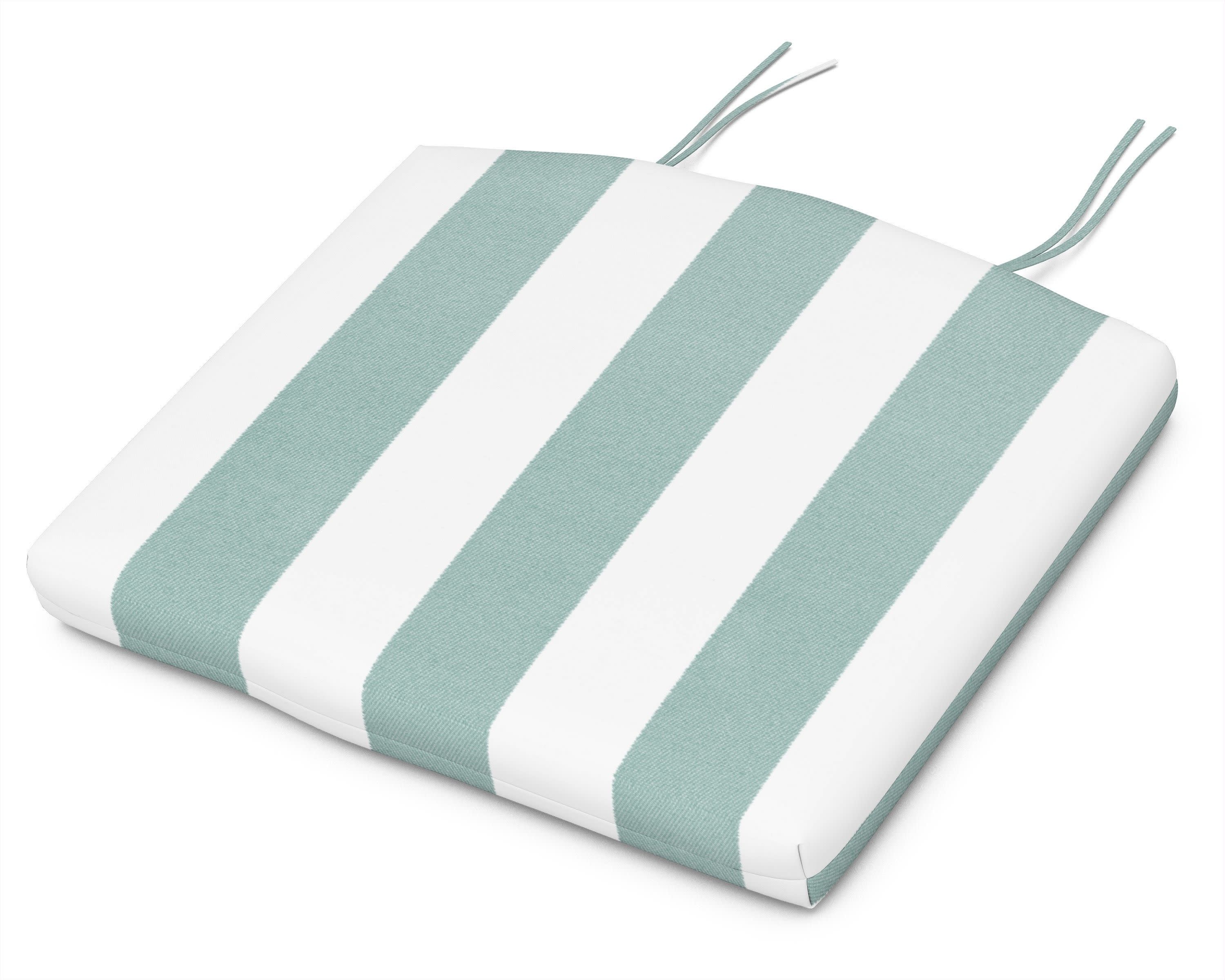 Seat Cushion - 18"D x 22"W x 2.5"H in Cabana Stripe Glacier Spa