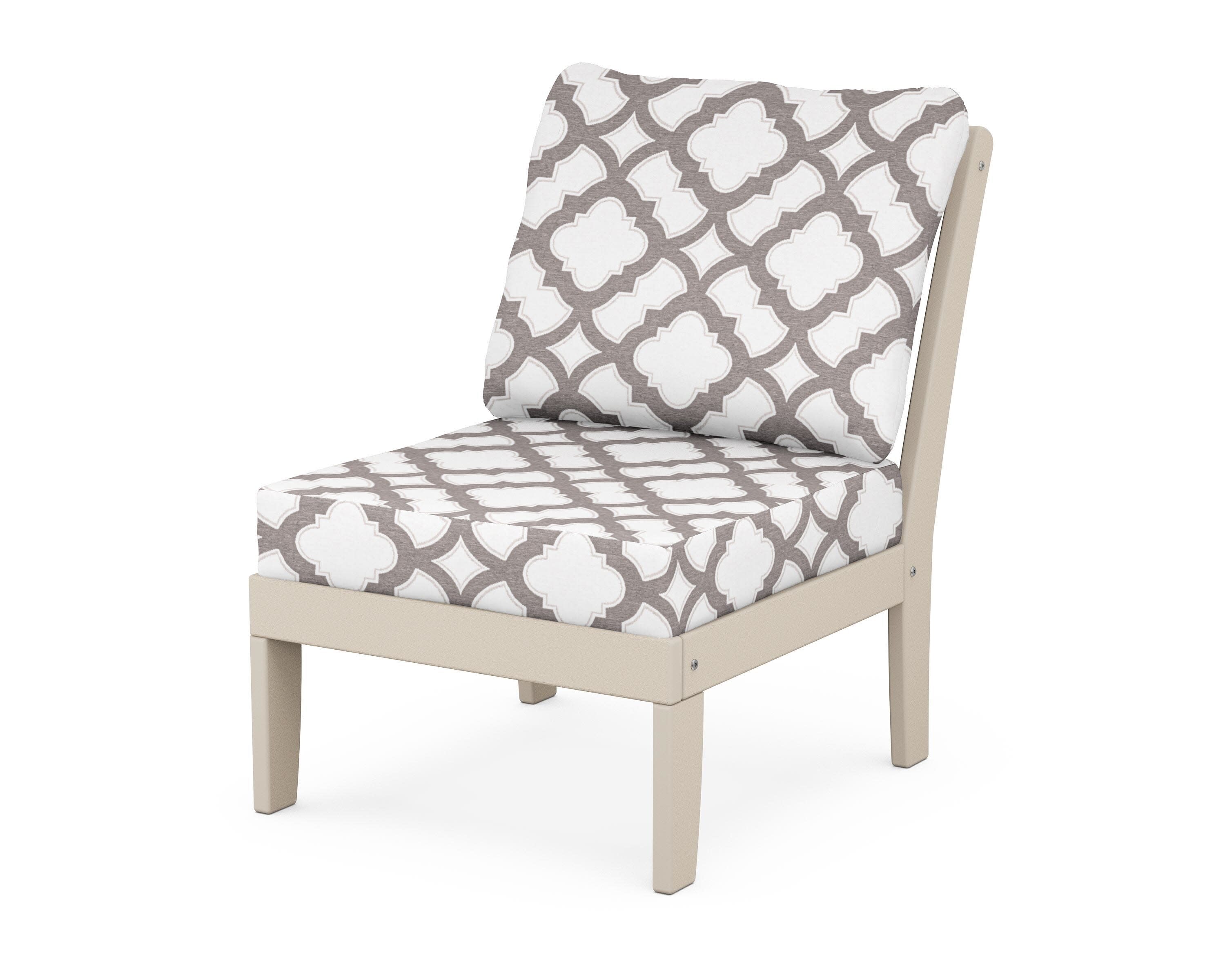 Yacht Club Modular Armless Chair in Sand Castle / Trellis Grey Mist