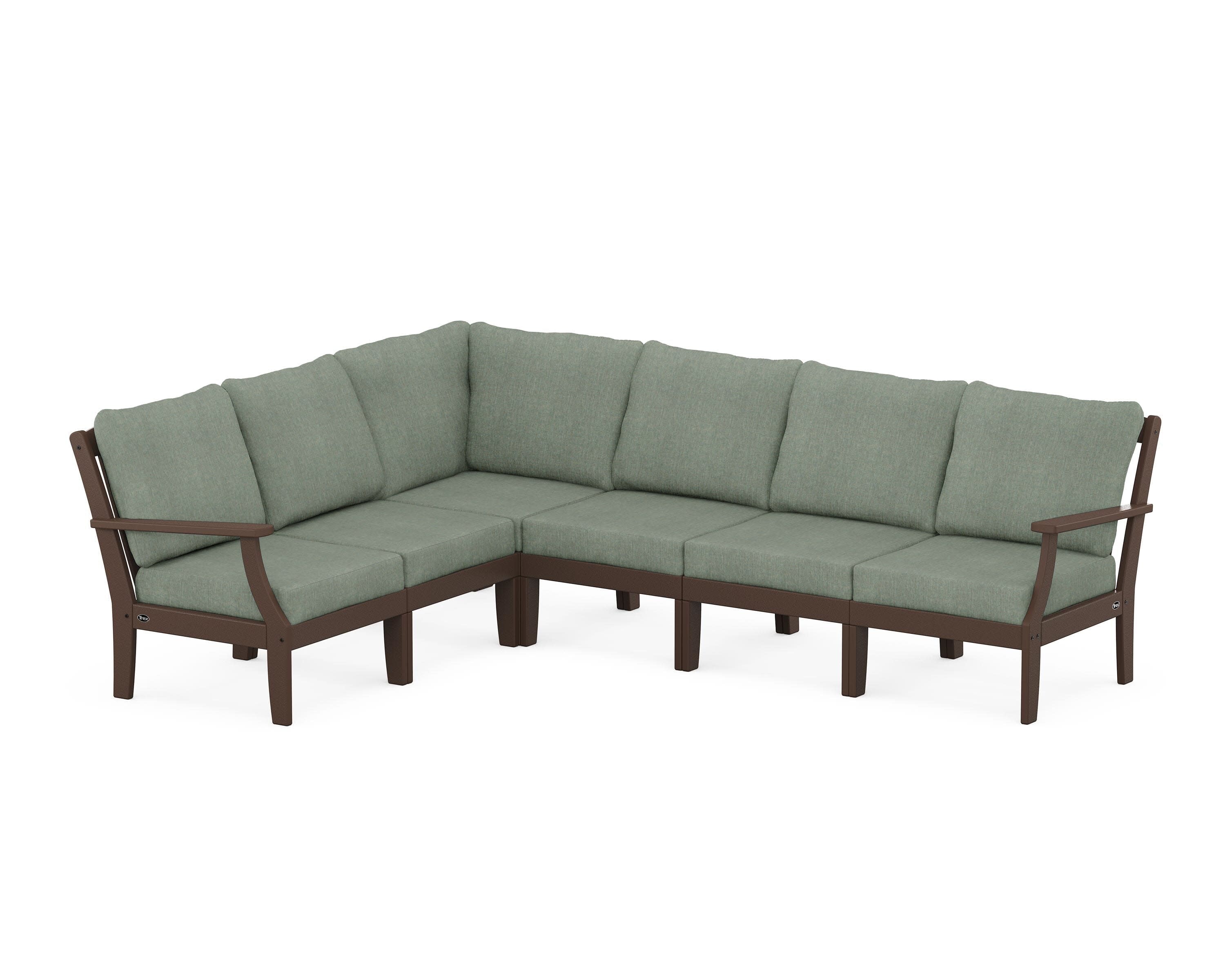 Yacht Club Modular 6-Piece Deep Seating Set in Vintage Lantern / Cast Sage
