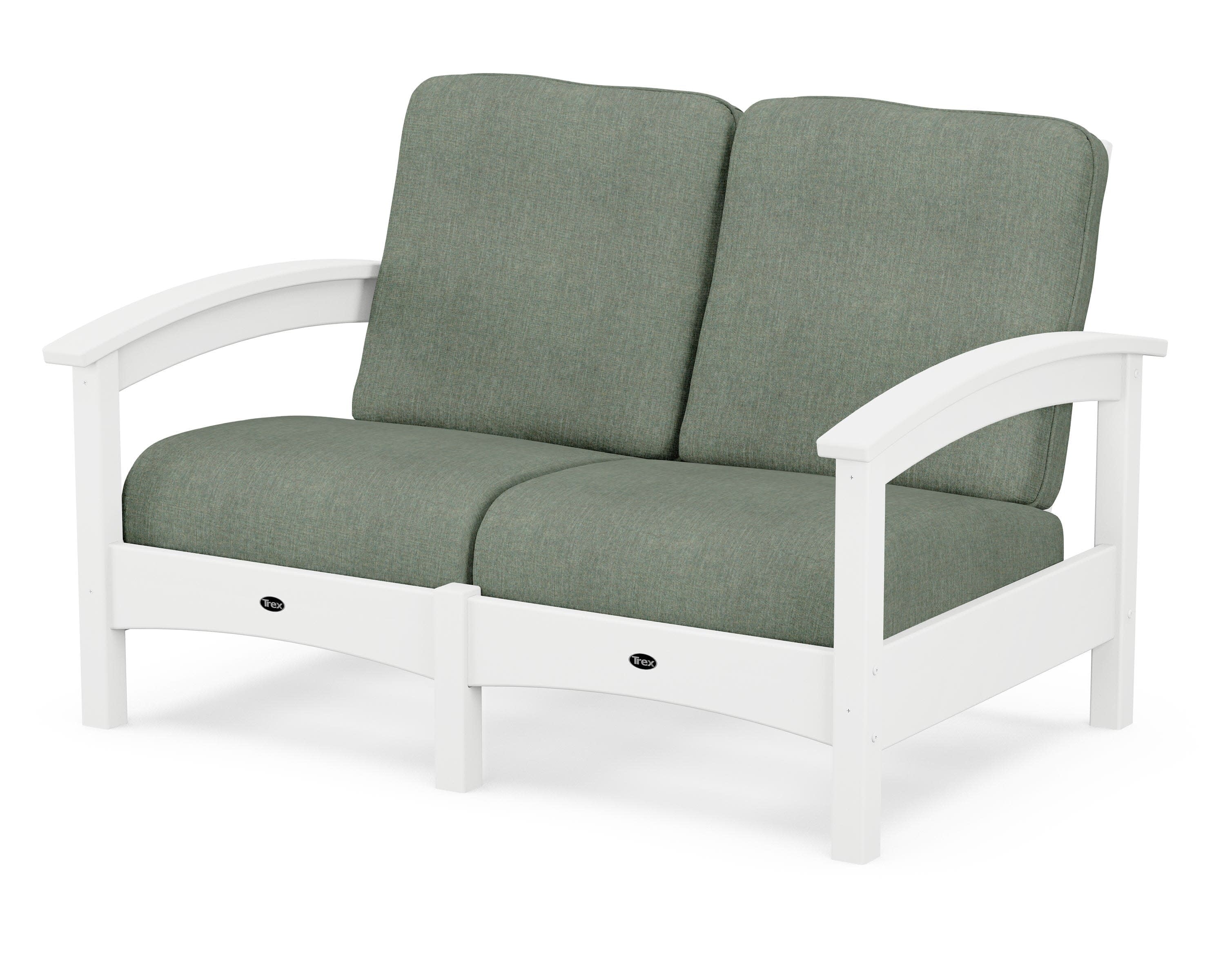 Rockport Club Loveseat in Classic White / Cast Sage