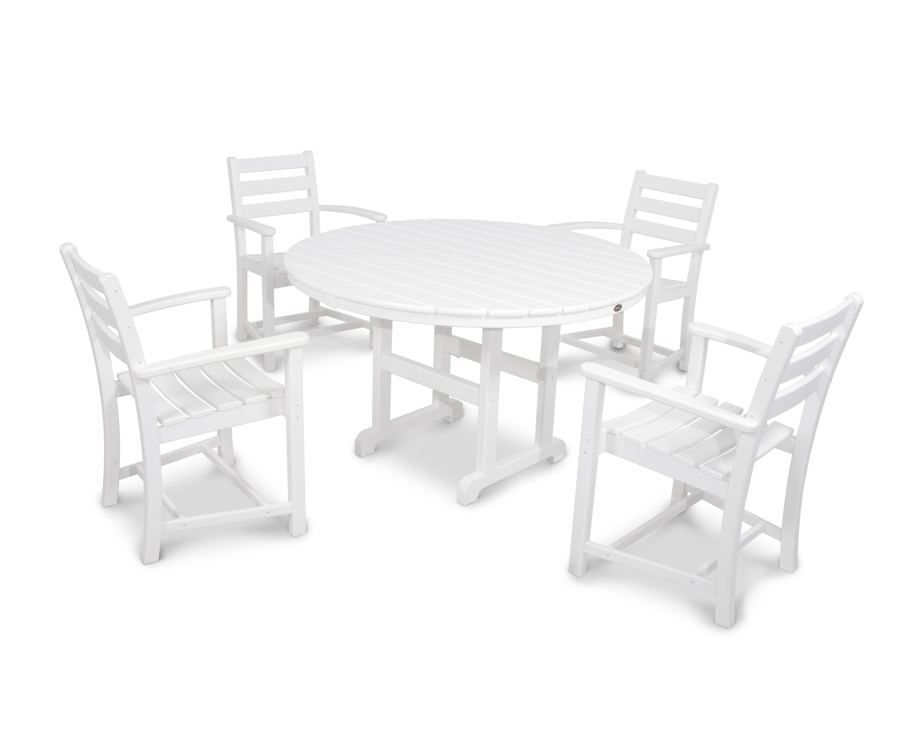 Monterey Bay 5-Piece Round Dining Set in Classic White