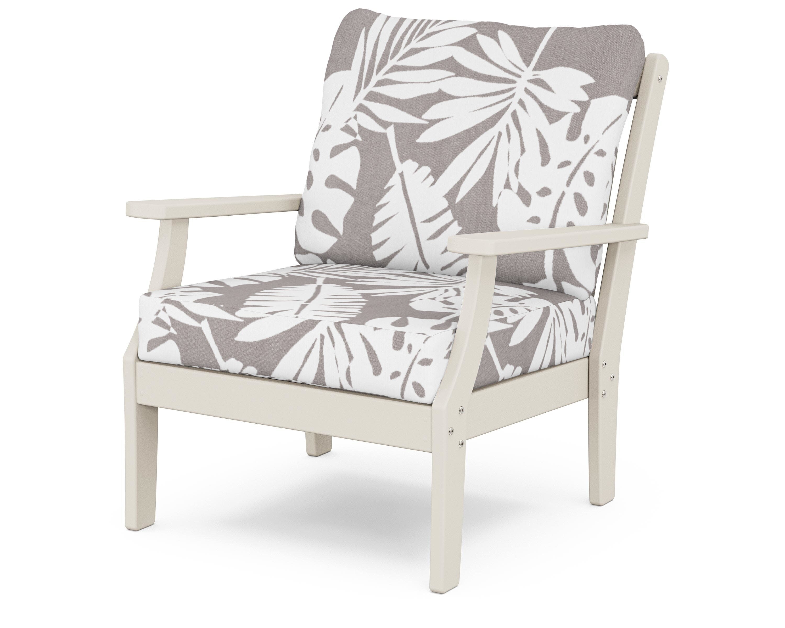 Yacht Club Deep Seating Chair in Sand Castle / Leaf Grey Mist