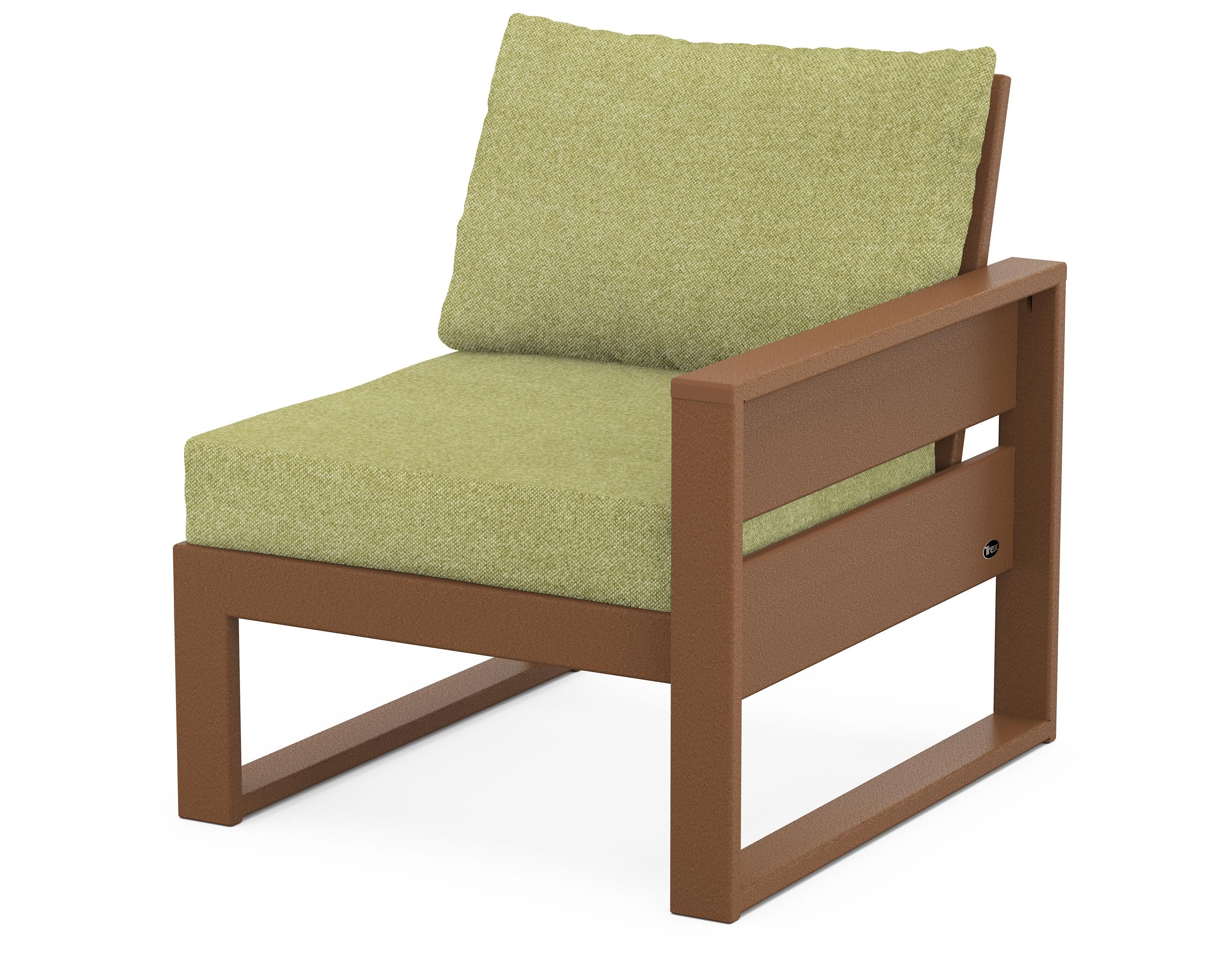 Eastport Modular Right Arm Chair in Tree House / Chartreuse Boucle