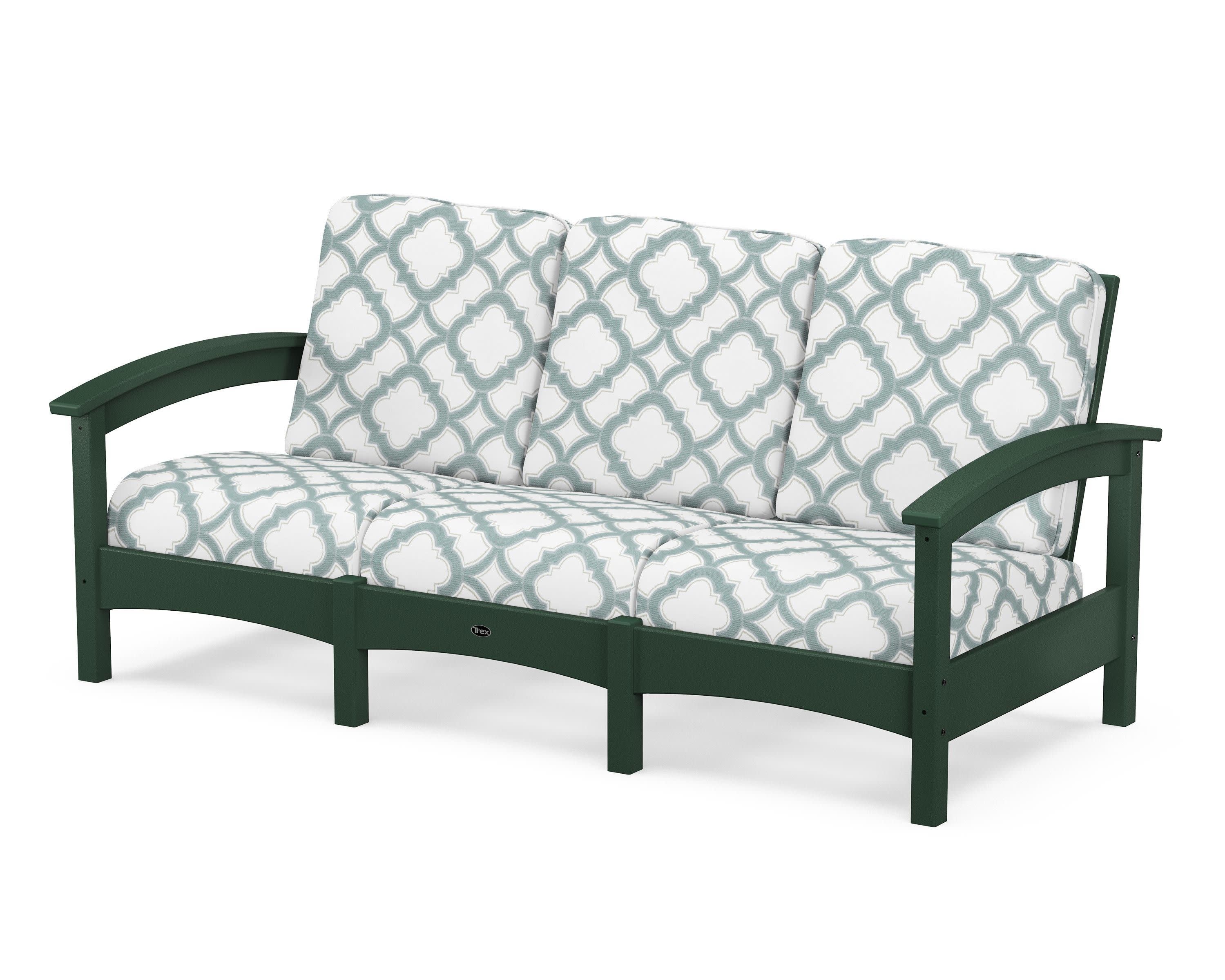 Rockport Club Sofa in Rainforest Canopy / Trellis Glacier Spa