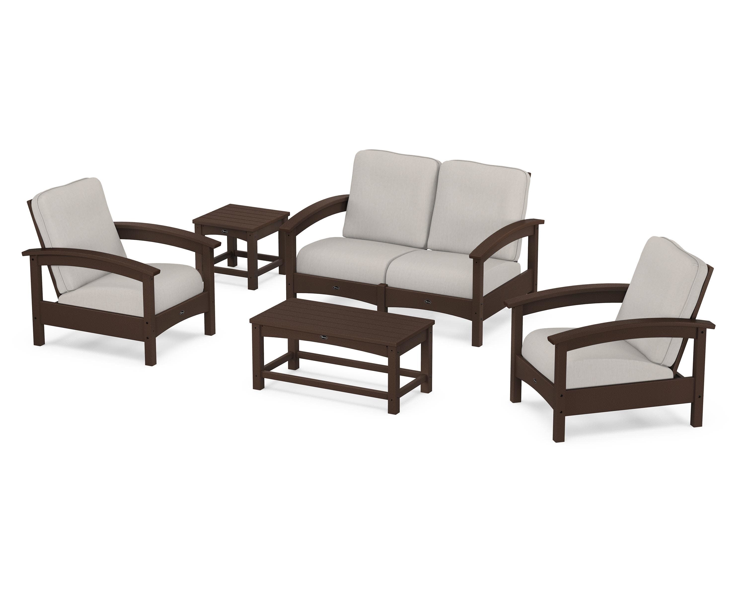 Rockport Club 6-Piece Deep Seating Conversation Set in Vintage Lantern / Cast Ash