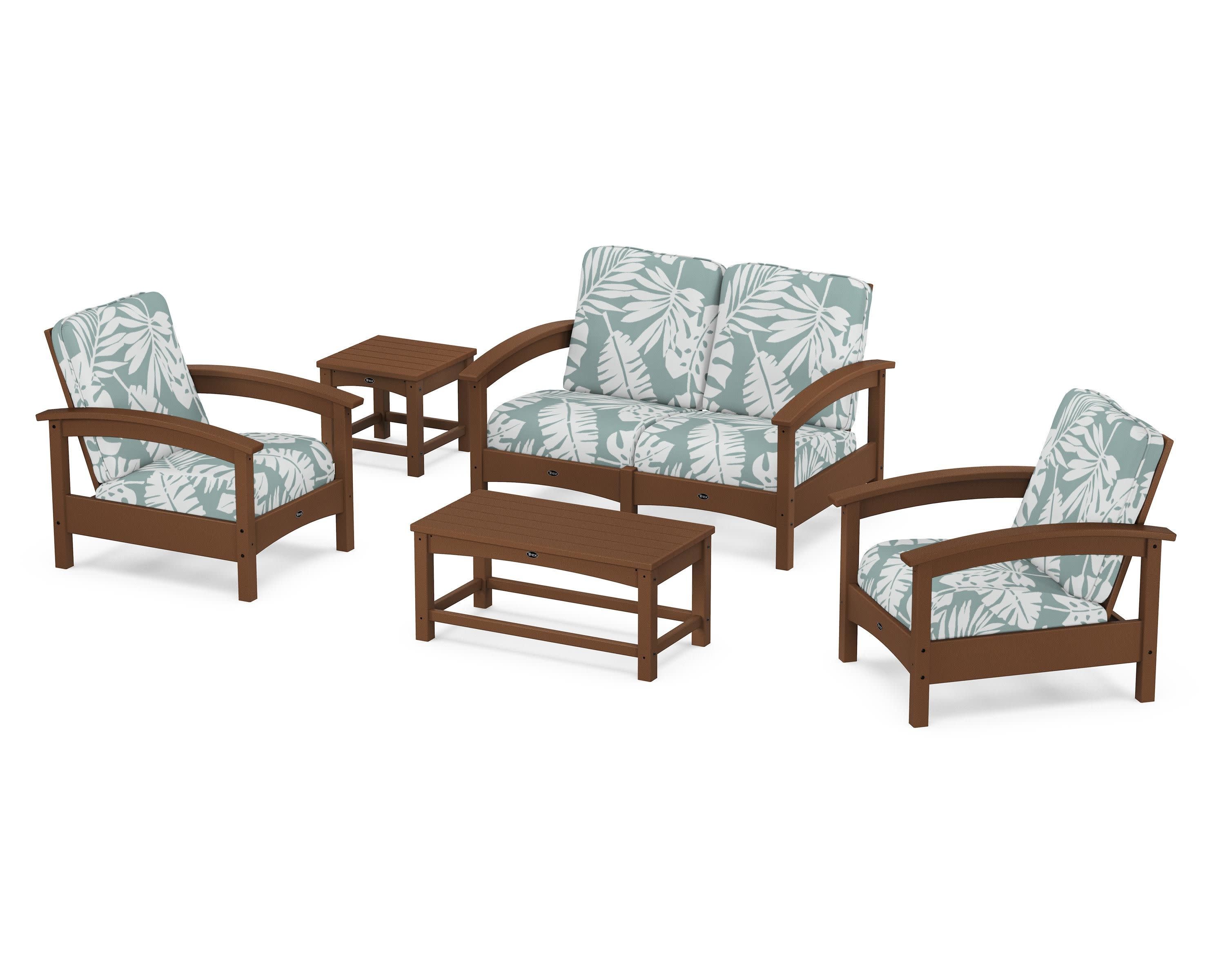 Rockport Club 6-Piece Deep Seating Conversation Set in Tree House / Leaf Glacier Spa