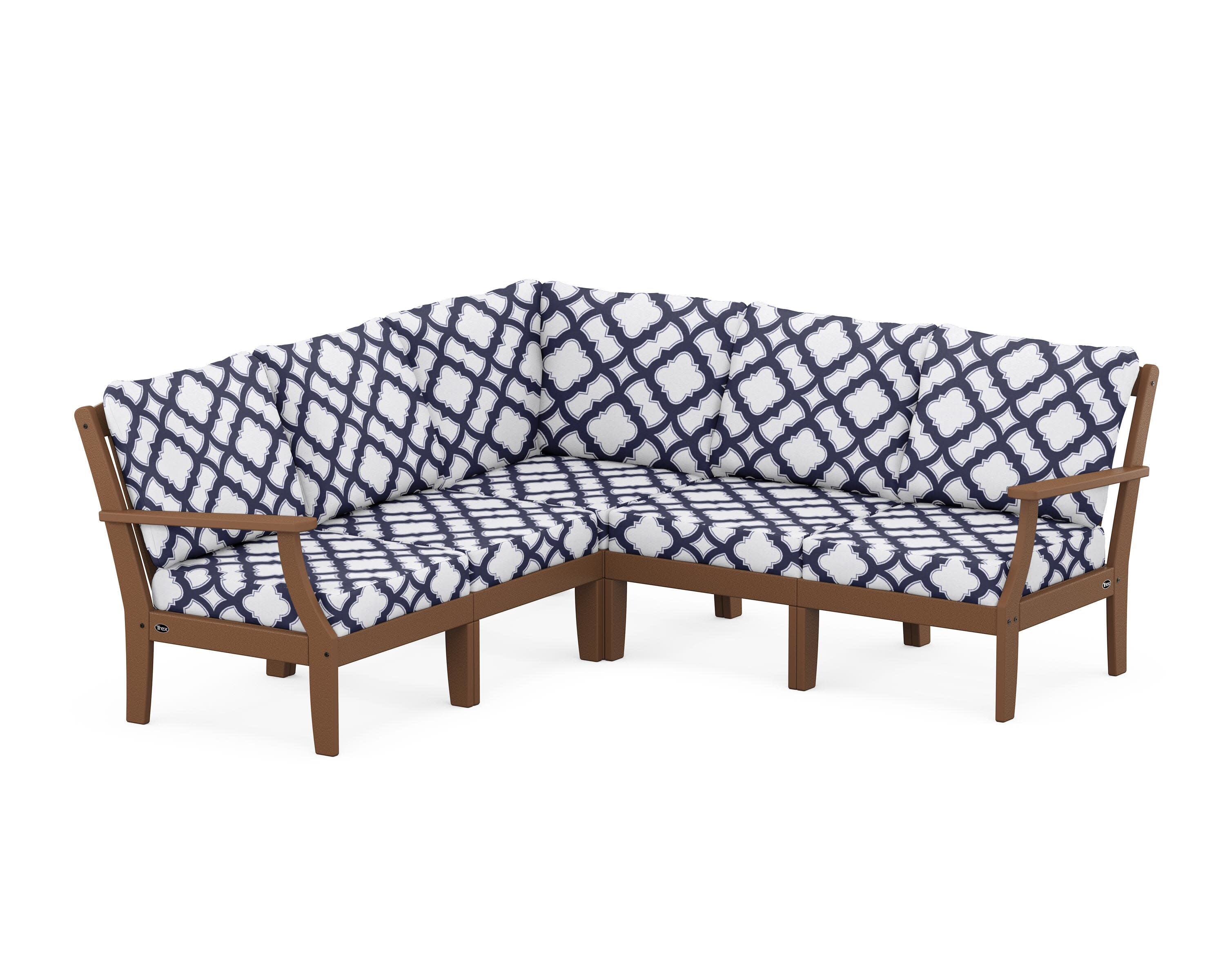 Yacht Club Modular 5-Piece Deep Seating Set in Tree House / Trellis Navy
