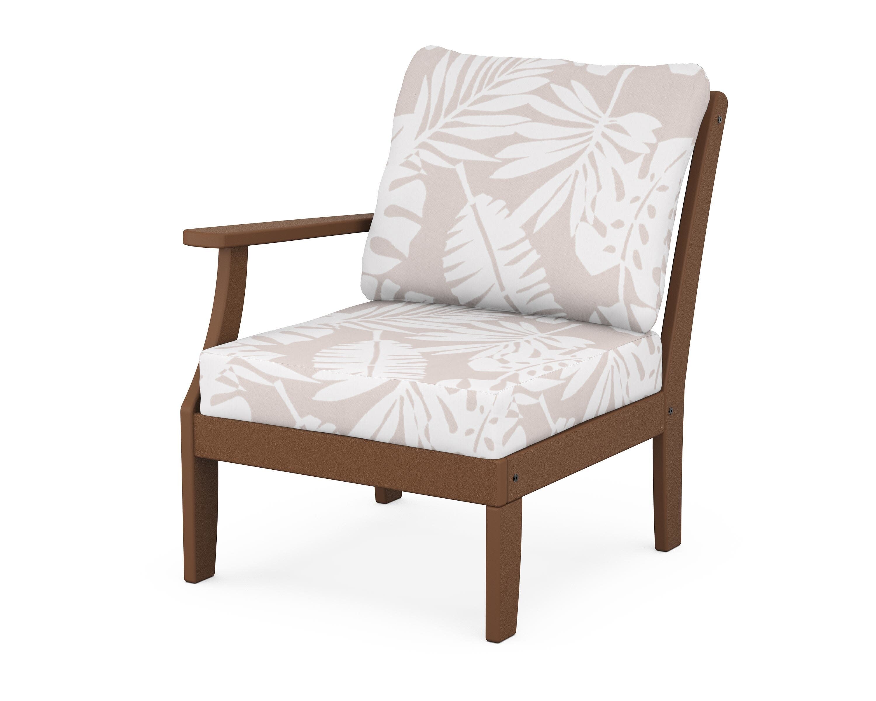 Yacht Club Modular Left Arm Chair in Tree House / Leaf Dune Burlap