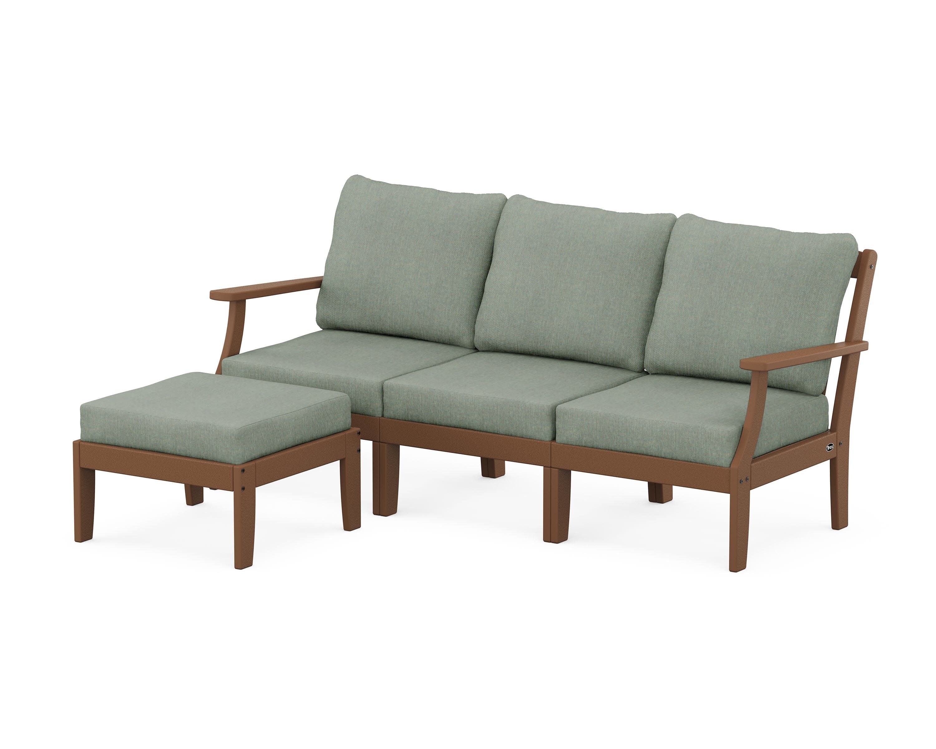 Yacht Club Modular 4-Piece Deep Seating Set with Ottoman in Tree House / Cast Sage