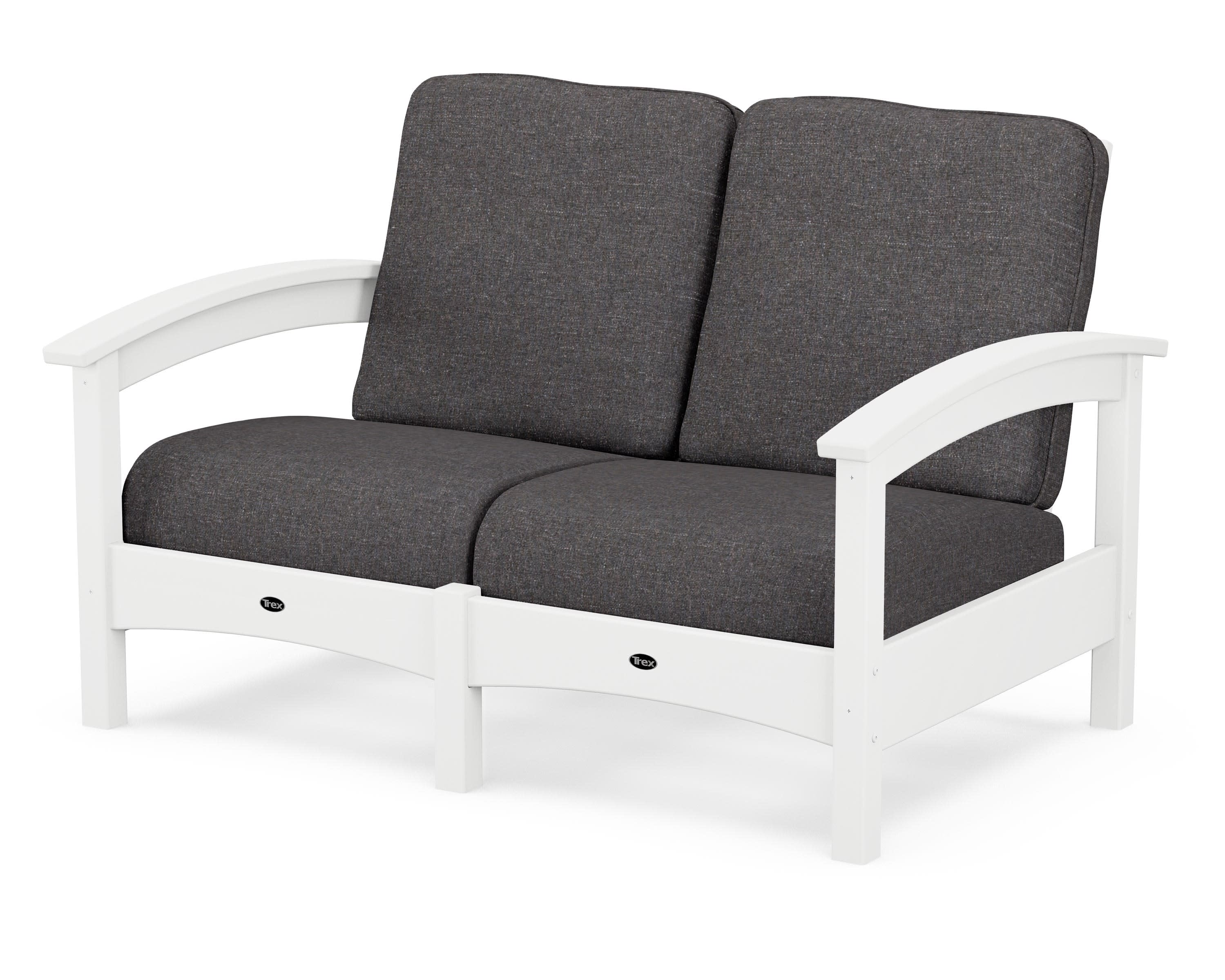 Rockport Club Loveseat in Classic White / Ash Charcoal