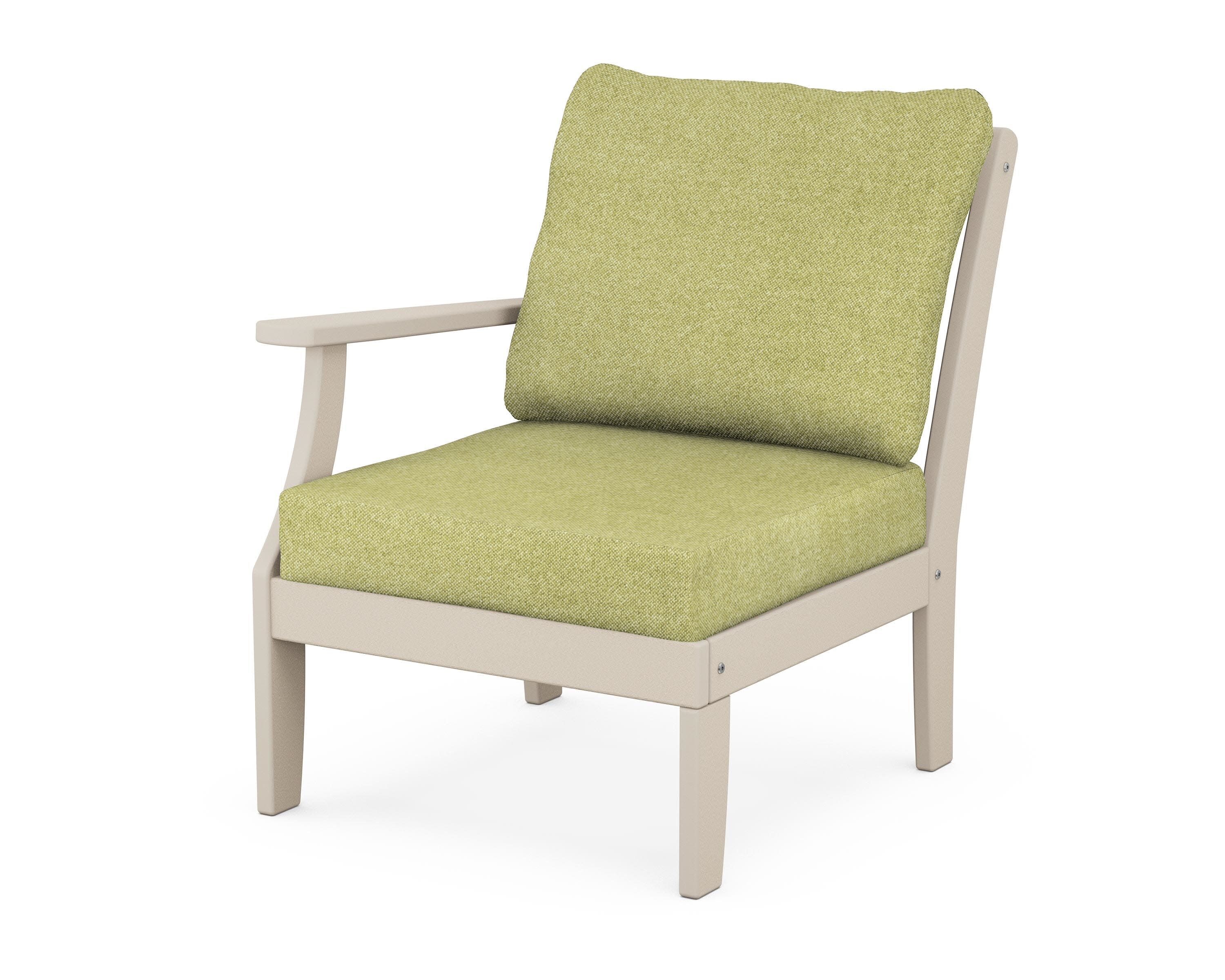 Yacht Club Modular Left Arm Chair in Sand Castle / Chartreuse Boucle