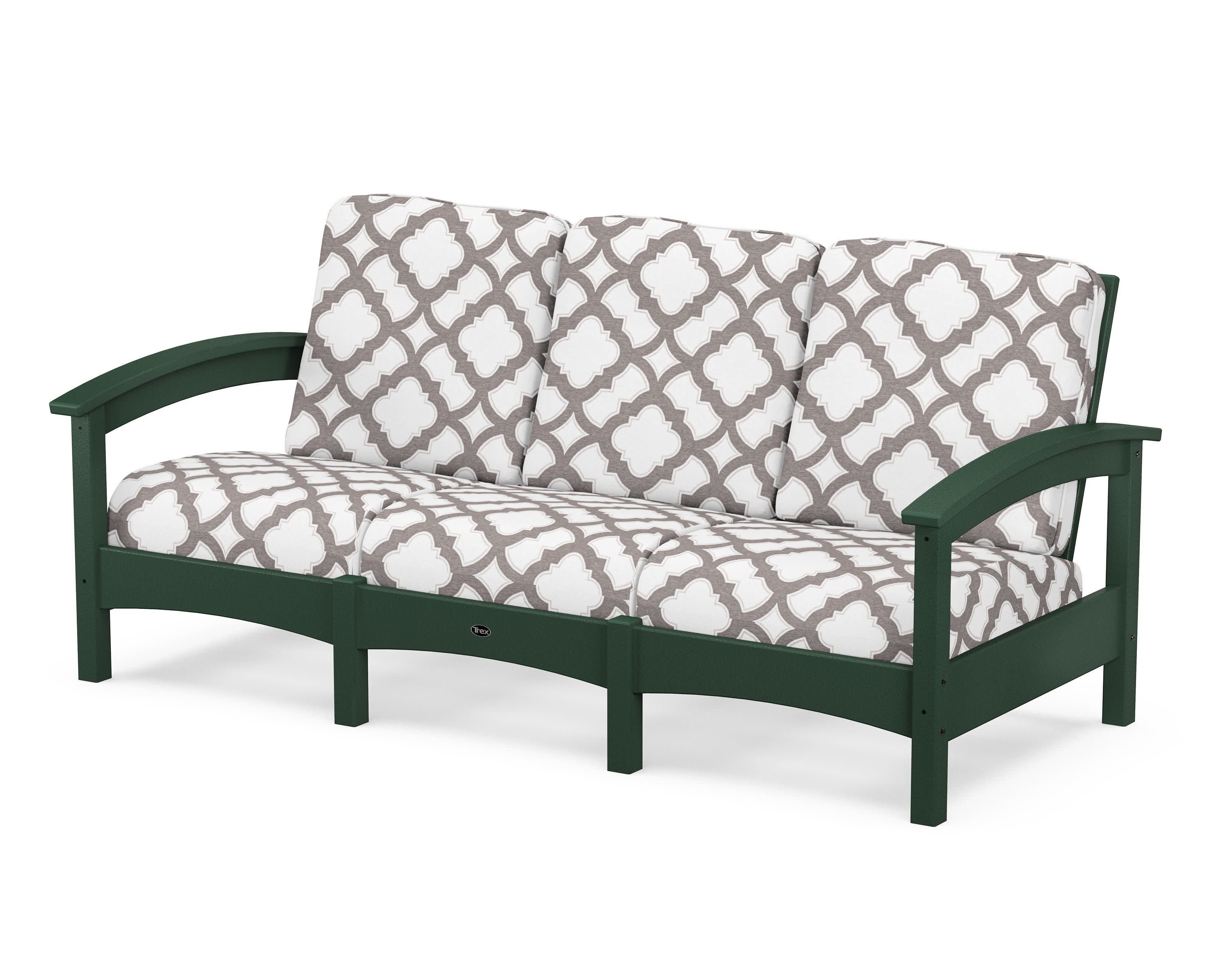 Rockport Club Sofa in Rainforest Canopy / Trellis Grey Mist