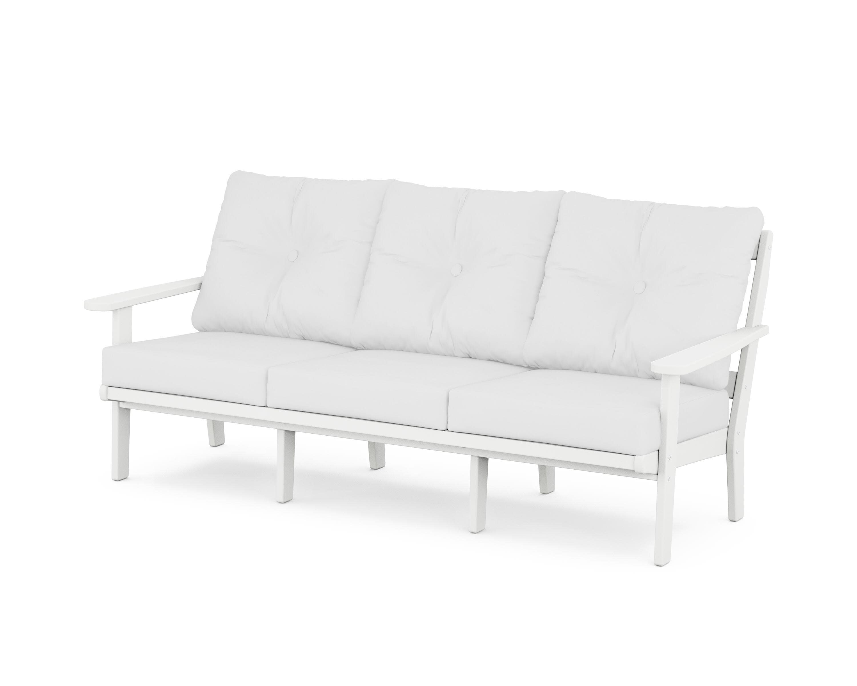 Cape Cod Deep Seating Sofa in Classic White / Natural