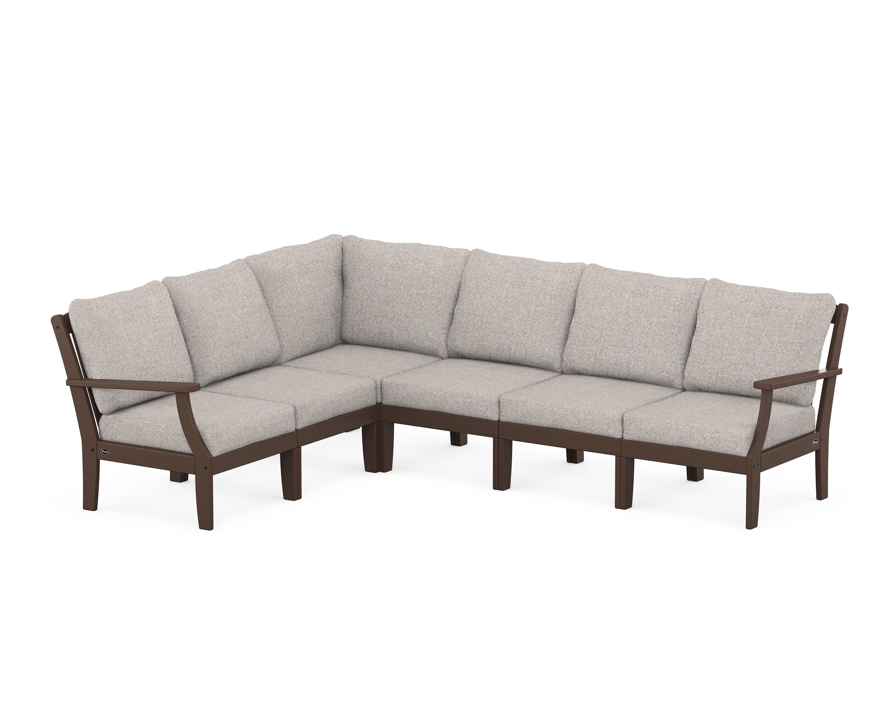 Yacht Club Modular 6-Piece Deep Seating Set in Vintage Lantern / Weathered Tweed