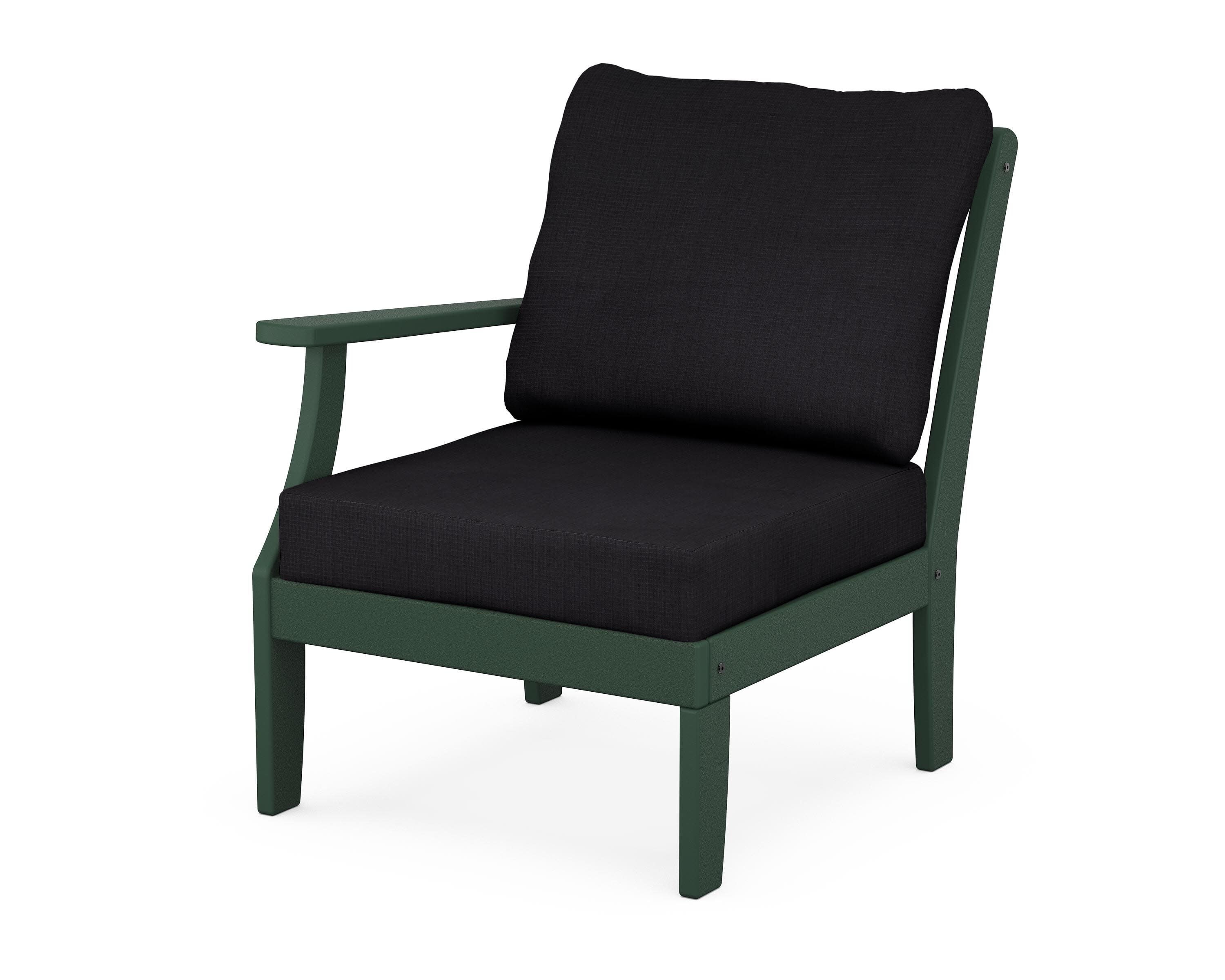 Yacht Club Modular Left Arm Chair in Rainforest Canopy / Midnight Linen