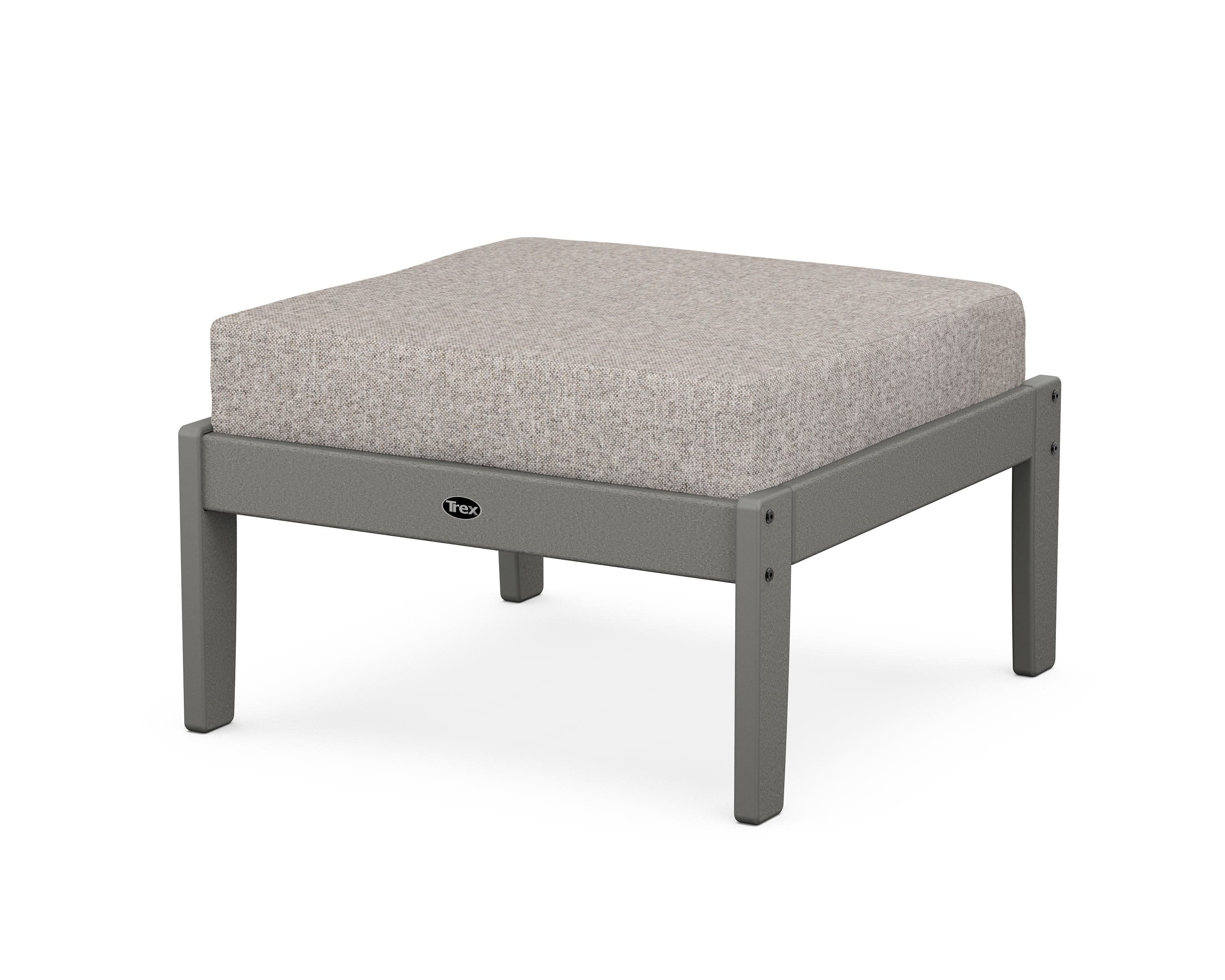 Yacht Club Deep Seating Ottoman in Stepping Stone / Weathered Tweed