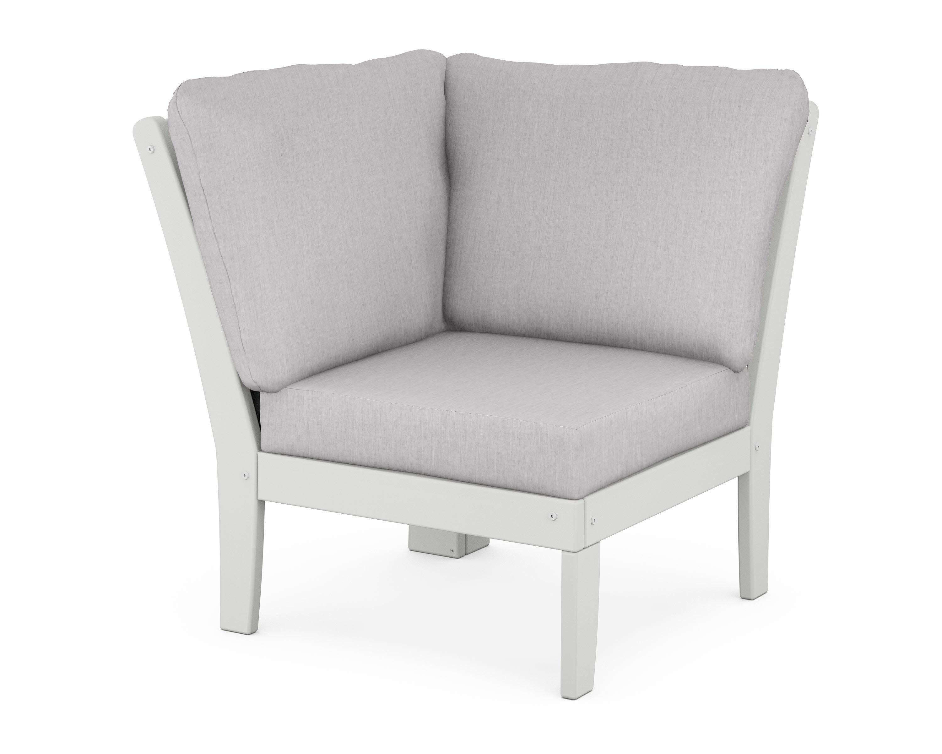 Yacht Club Modular Corner Chair in Classic White / Granite