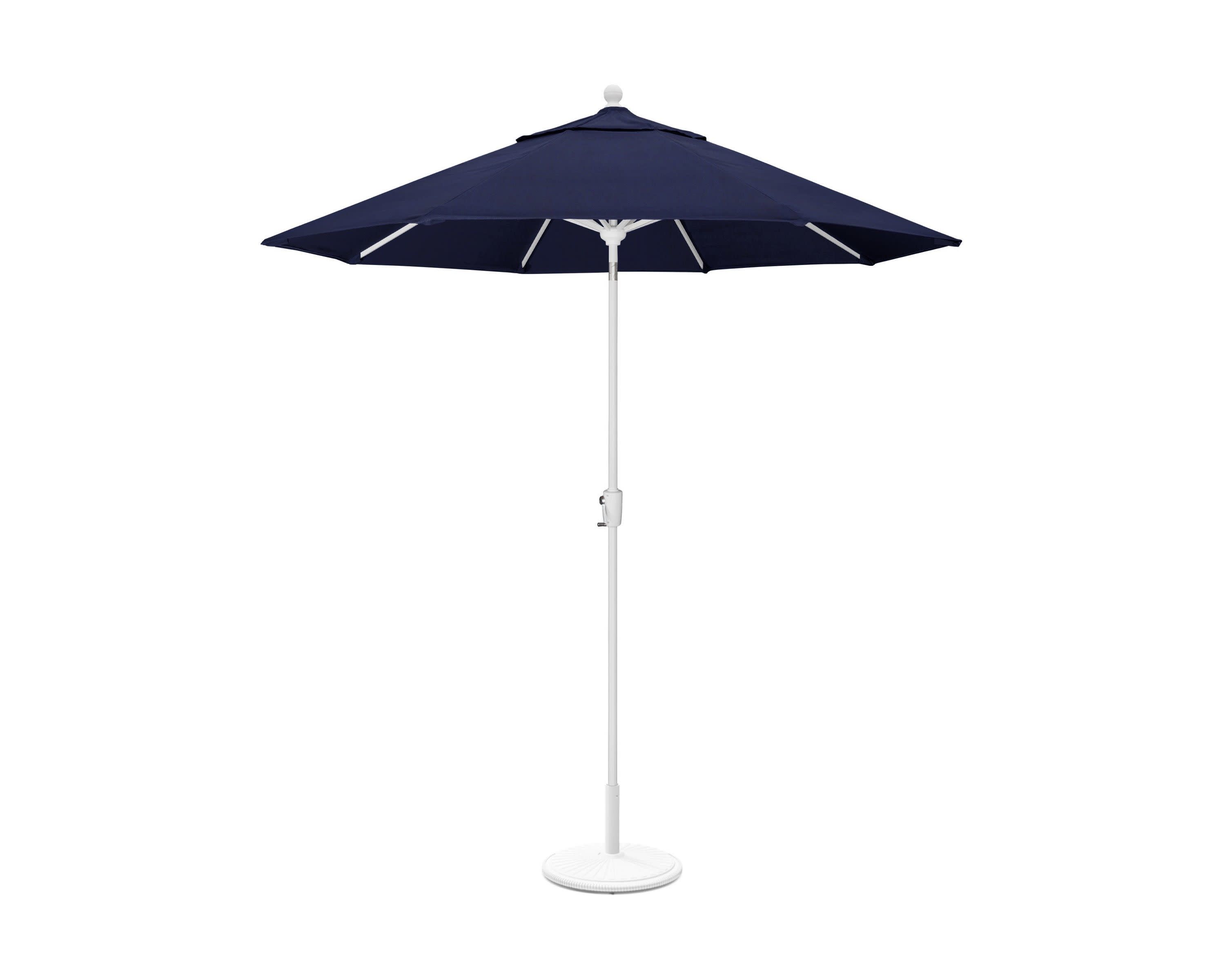 9' Tilt Market Umbrella & Base - Bar Height in White / Navy