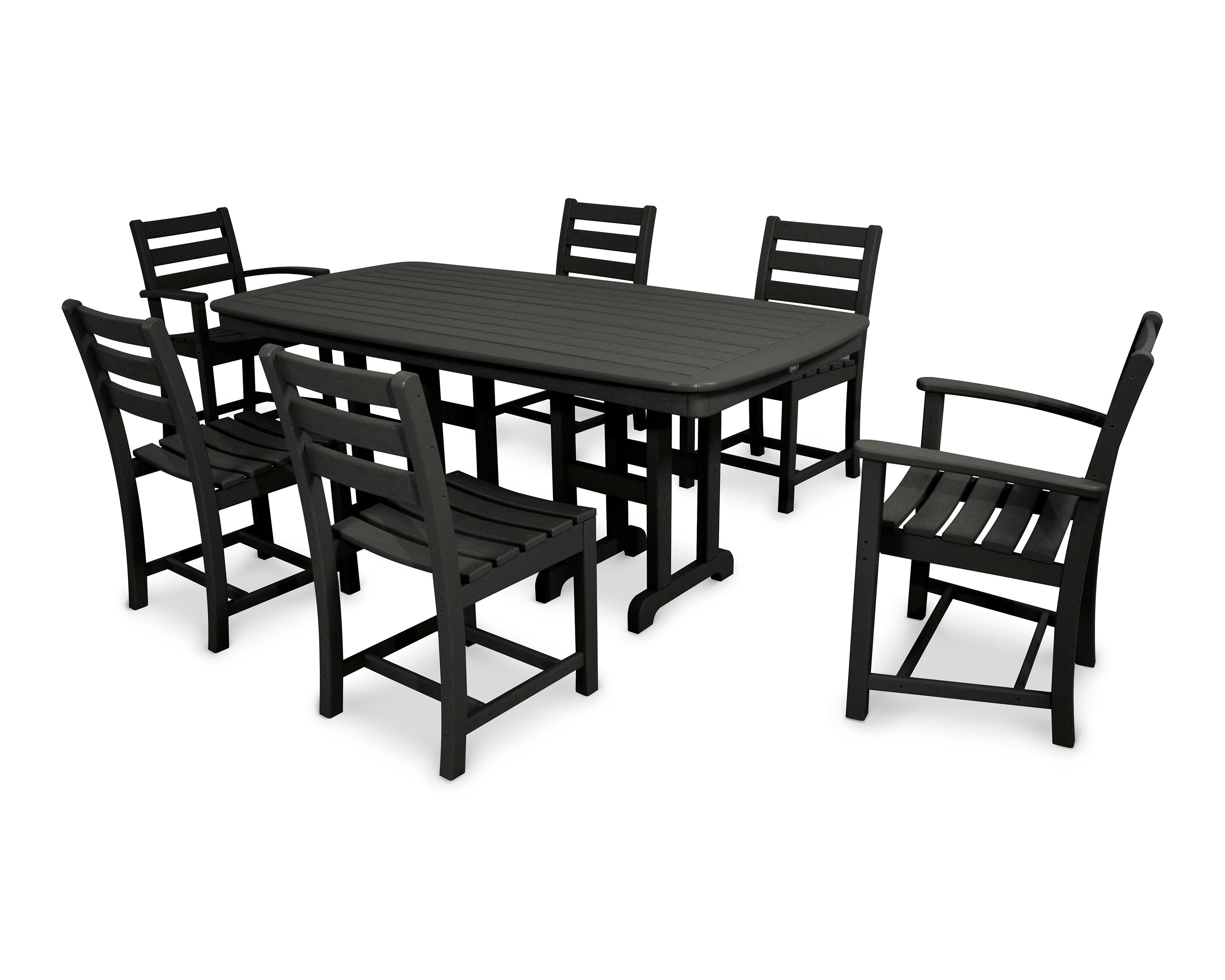Monterey Bay 7-Piece Dining Set in Charcoal Black