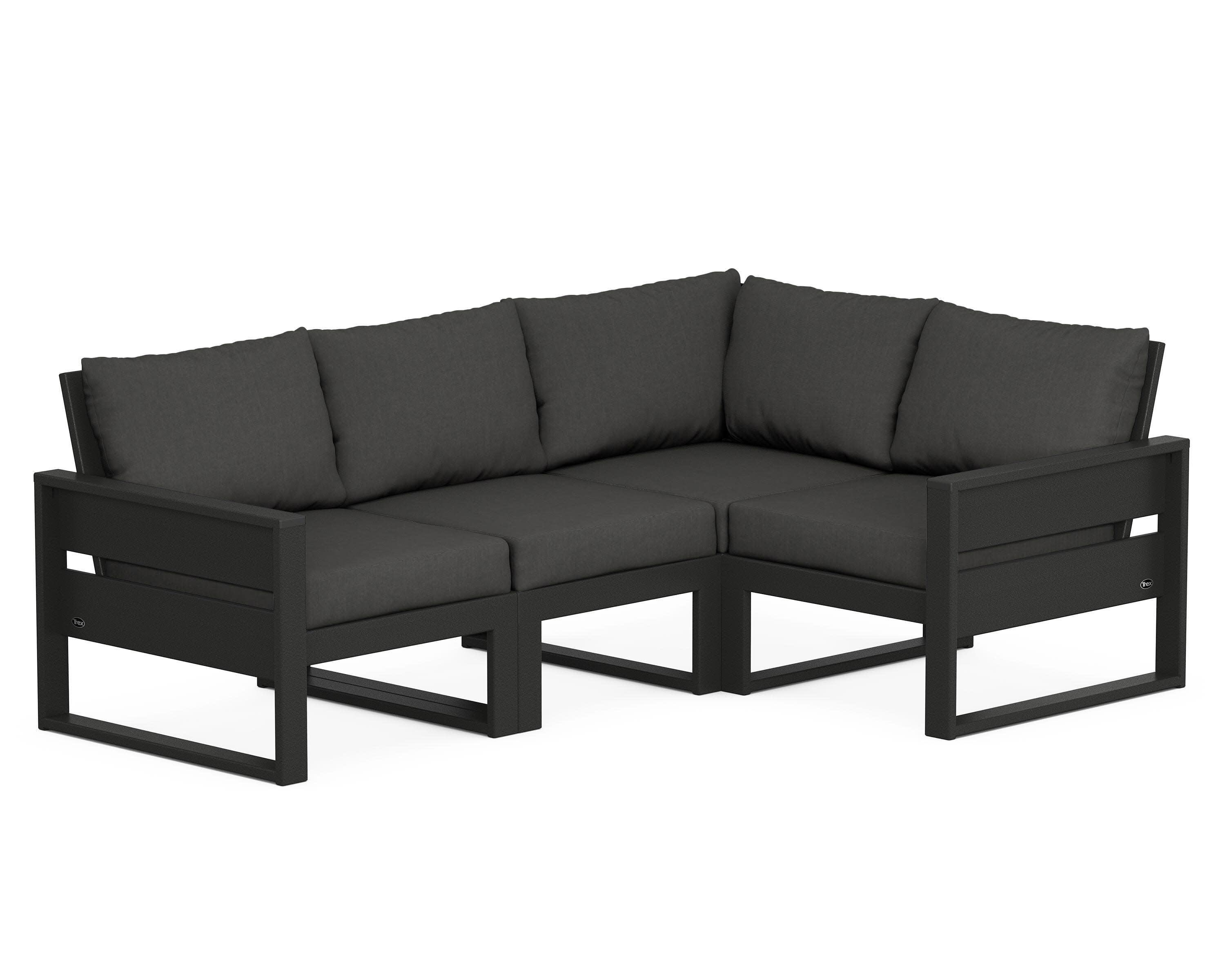 Eastport 4- Piece Sectional in Charcoal Black / Spectrum Carbon