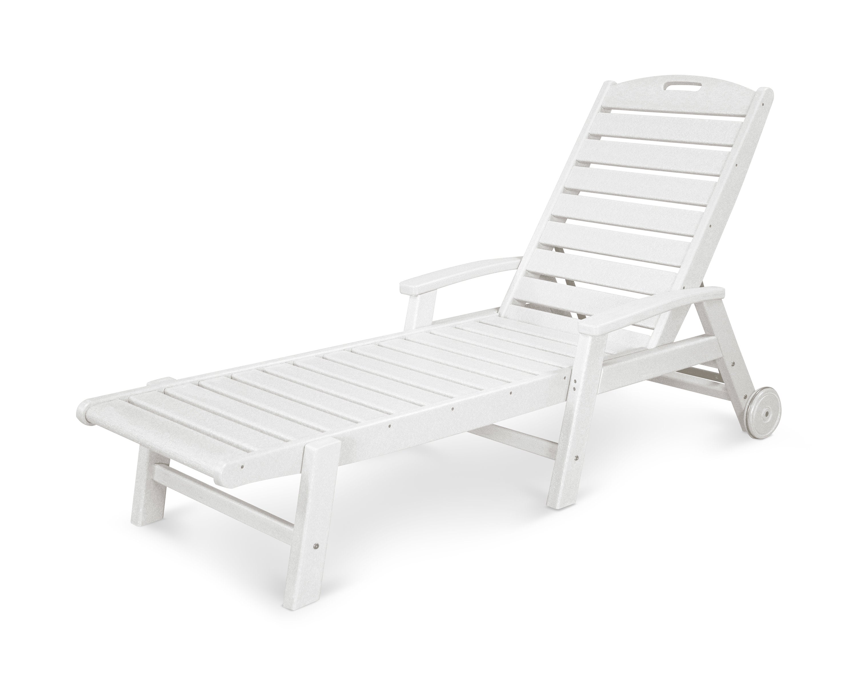 Yacht Club Wheeled Chaise in Classic White