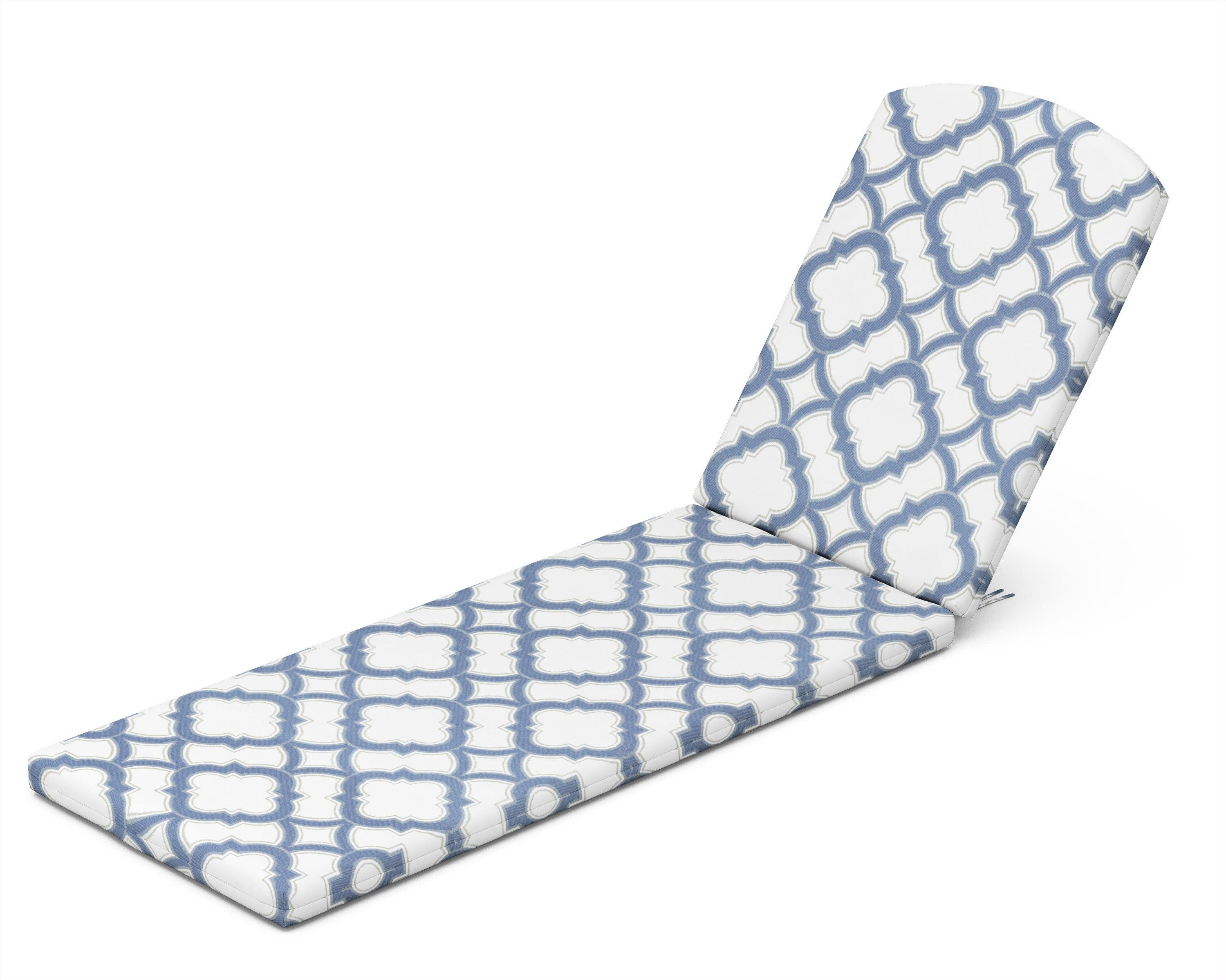 Chaise Cushion - 77"D x 21.25"W x 2.5"H in Trellis Sky Blue