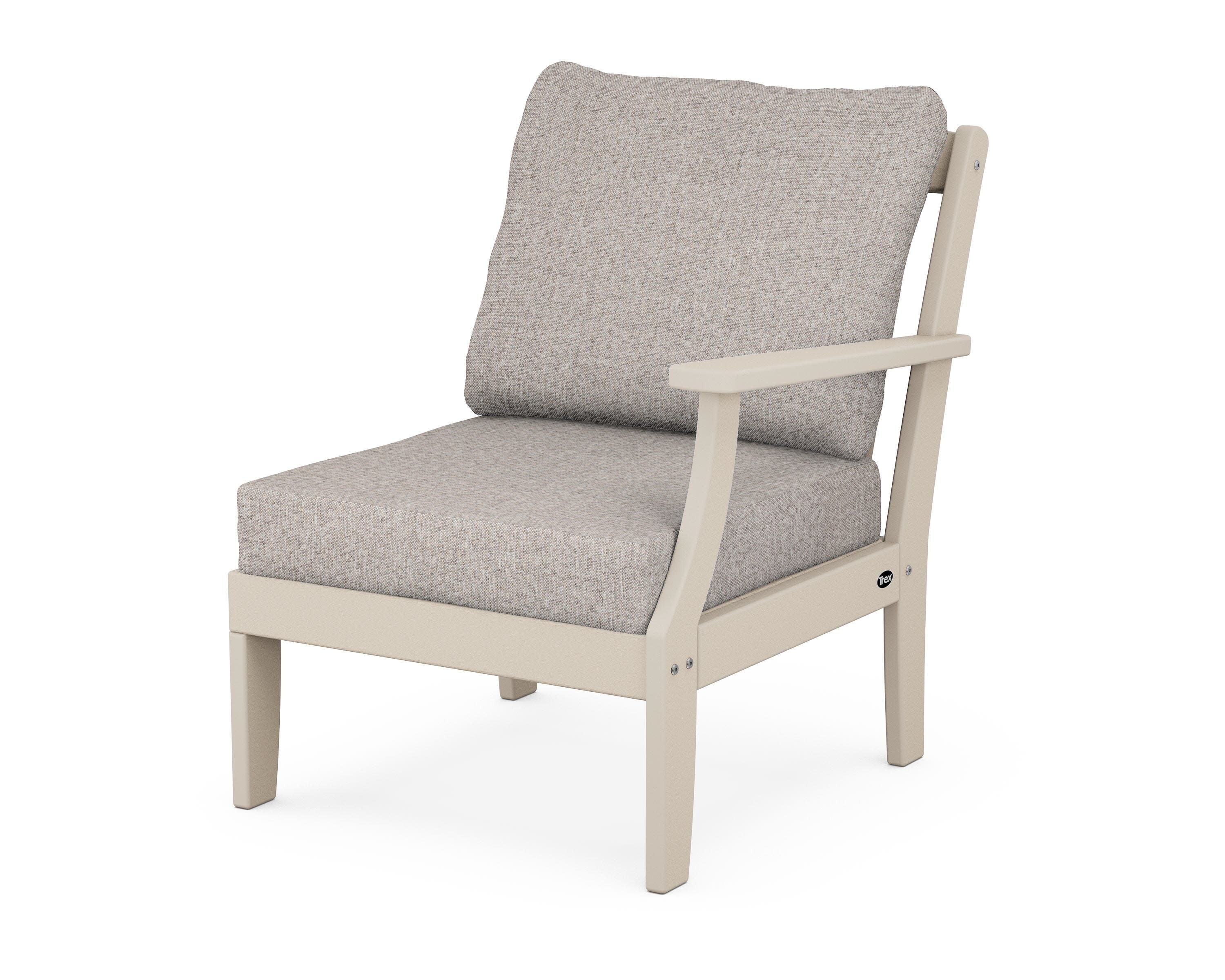 Yacht Club Modular Right Arm Chair in Sand Castle / Weathered Tweed