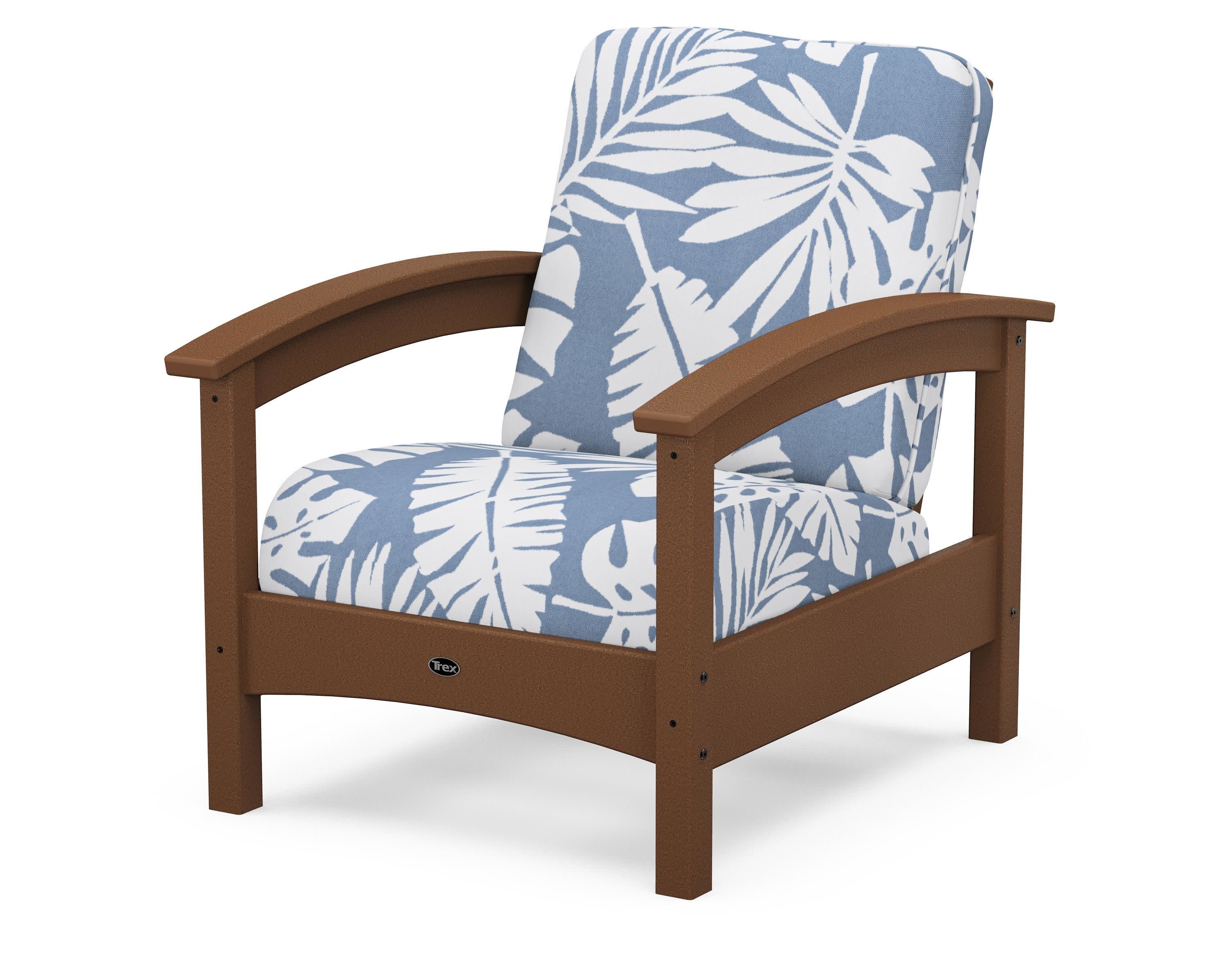 Rockport Club Chair in Tree House / Leaf Sky Blue