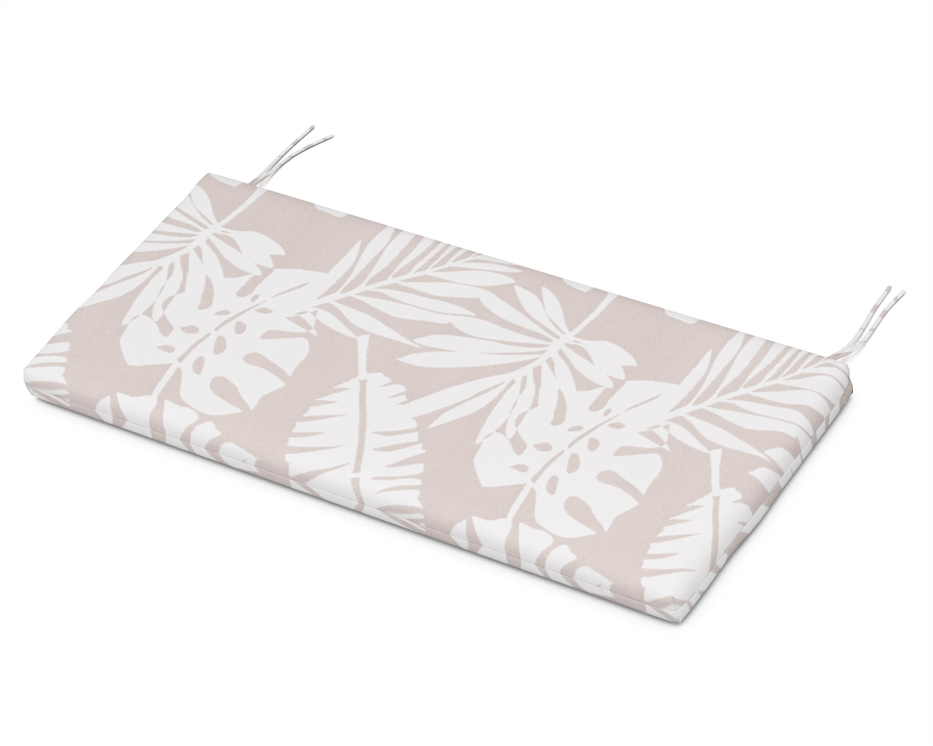 Bench Seat Cushion - 17"D x 40.5"W x 2.5"H in Leaf Dune Burlap