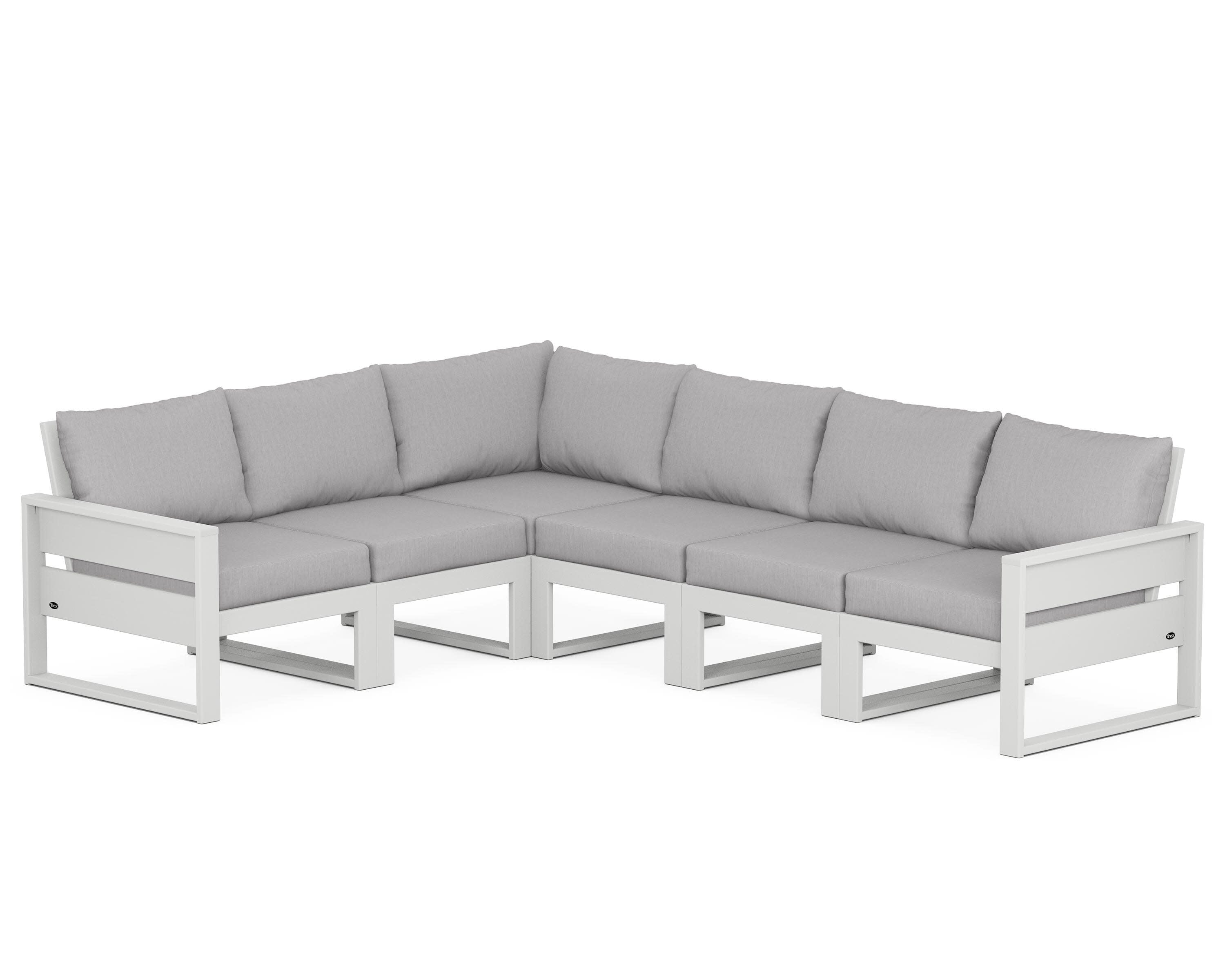 Eastport 6-Piece Sectional in Classic White / Granite