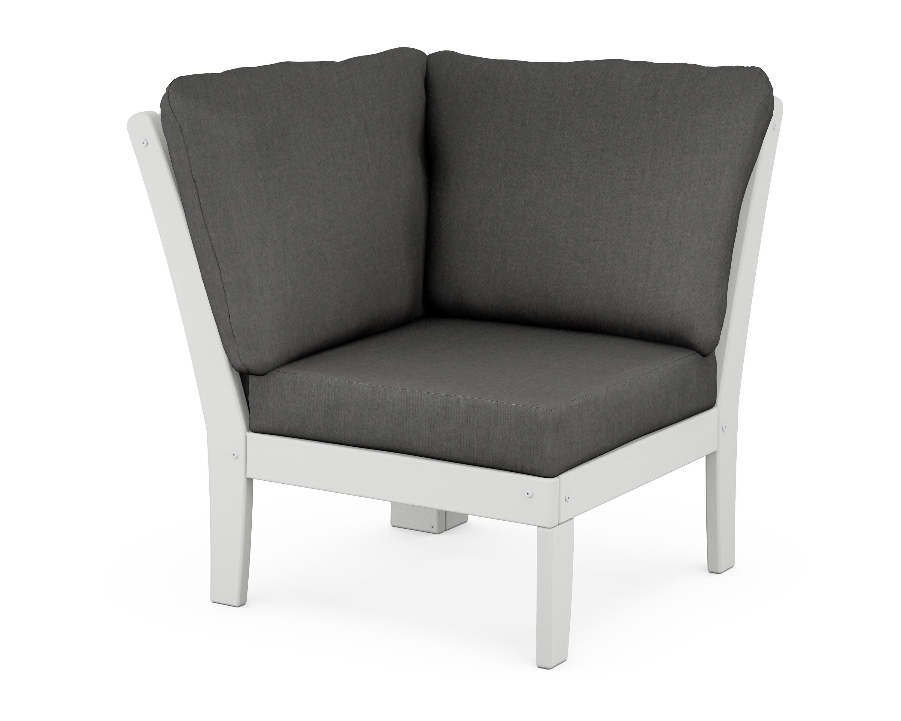 Yacht Club Modular Corner Chair in Classic White / Spectrum Carbon