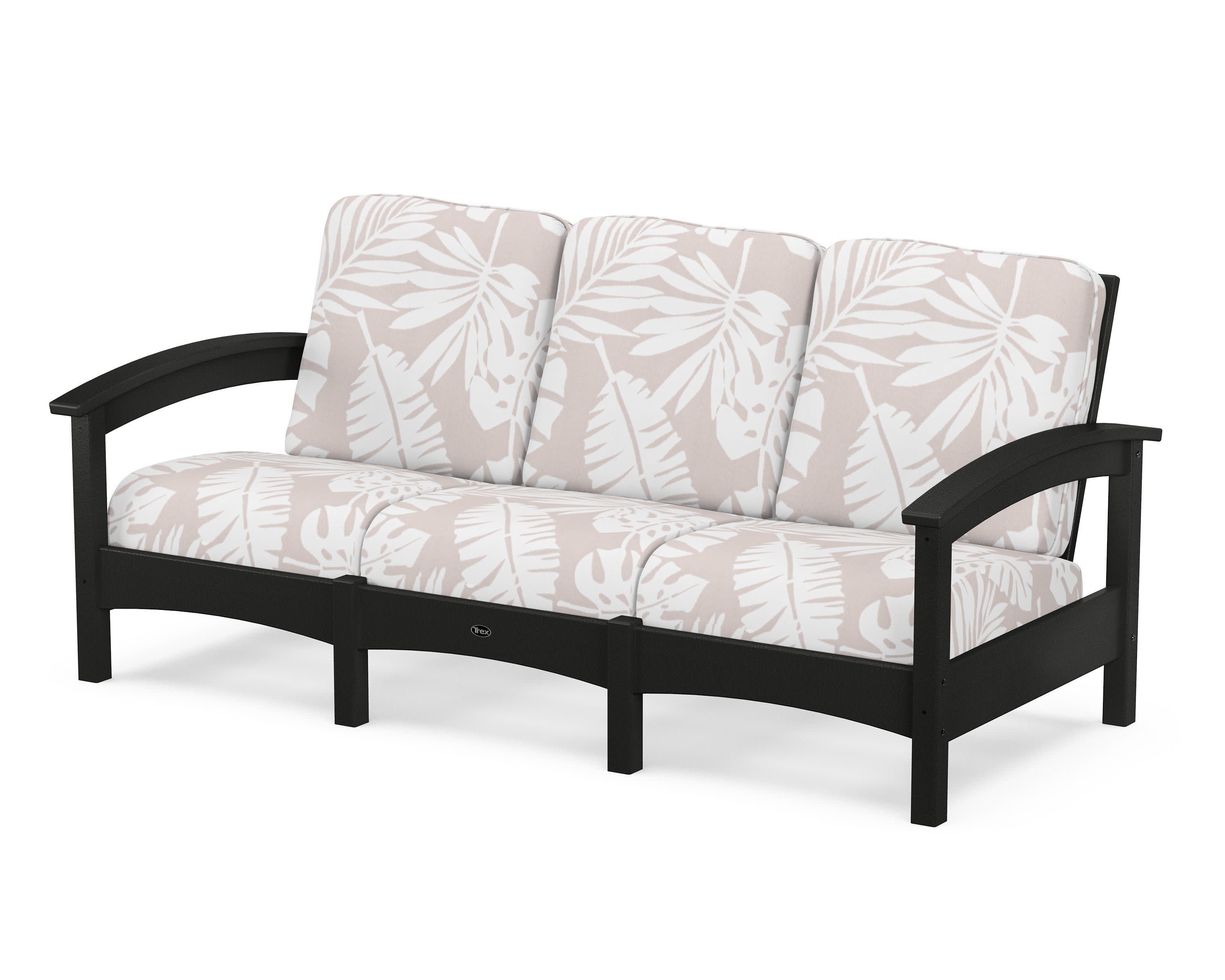 Rockport Club Sofa in Charcoal Black / Leaf Dune Burlap