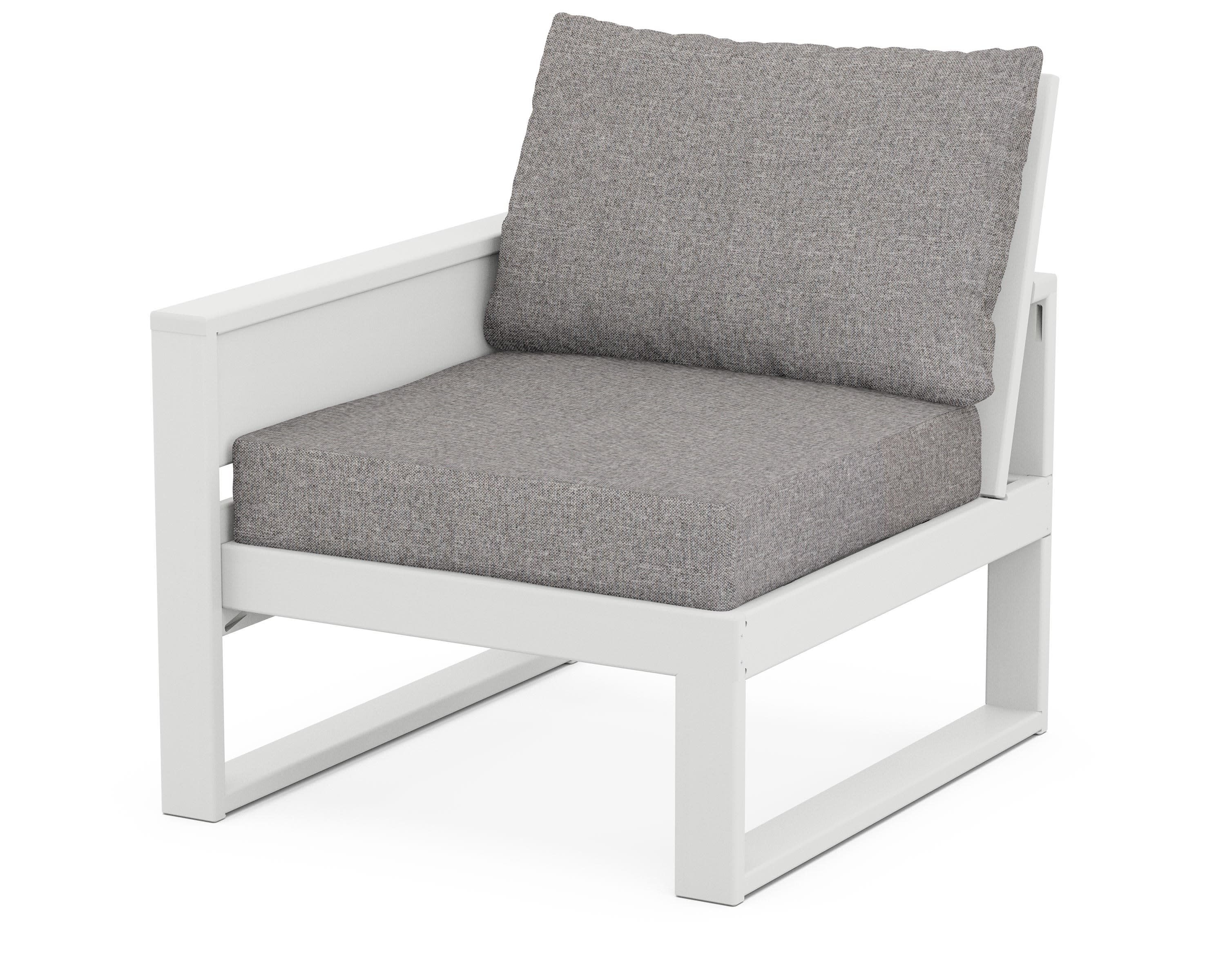 Eastport Modular Left Arm Chair in Classic White / Grey Mist