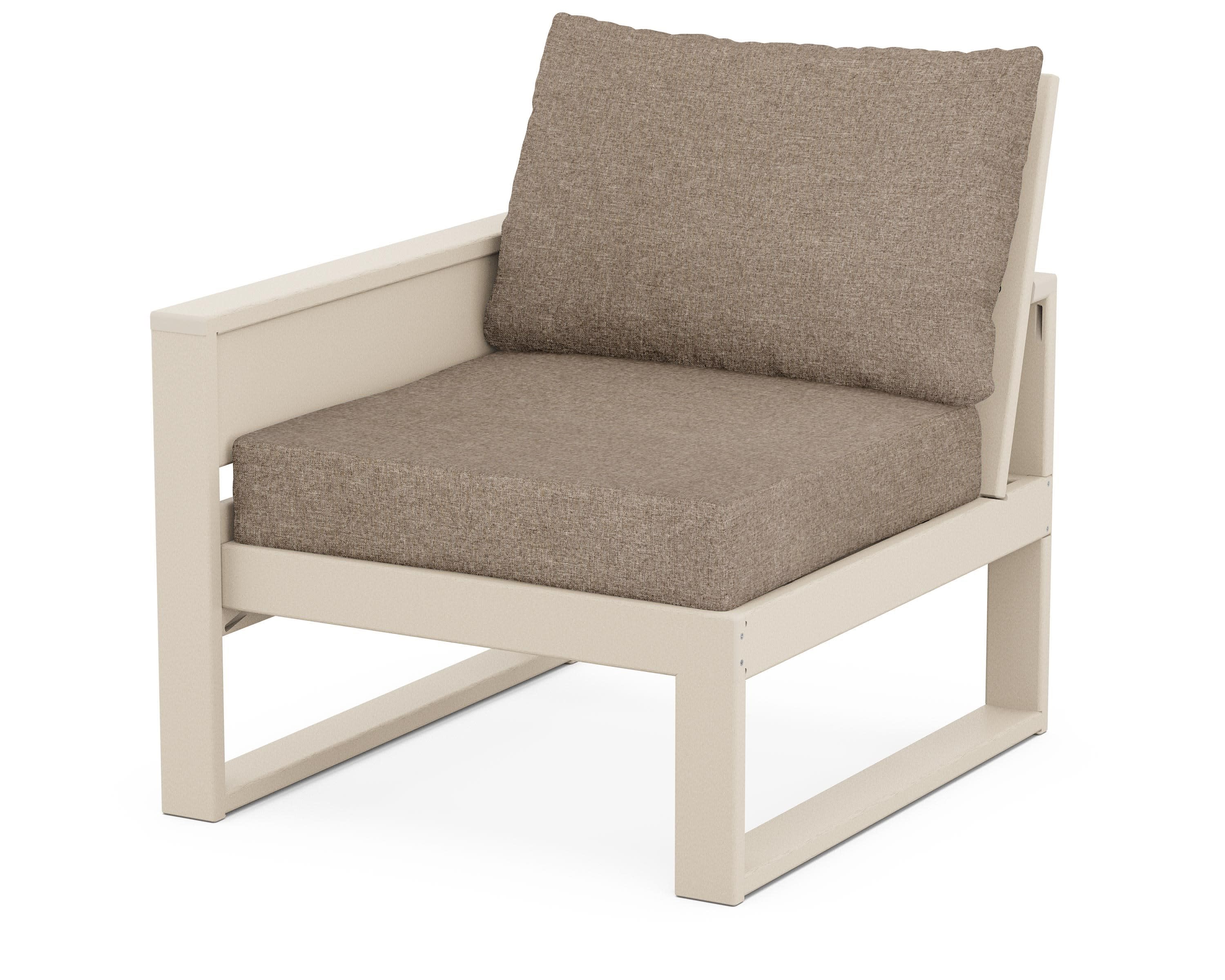 Eastport Modular Left Arm Chair in Sand Castle / Spiced Burlap