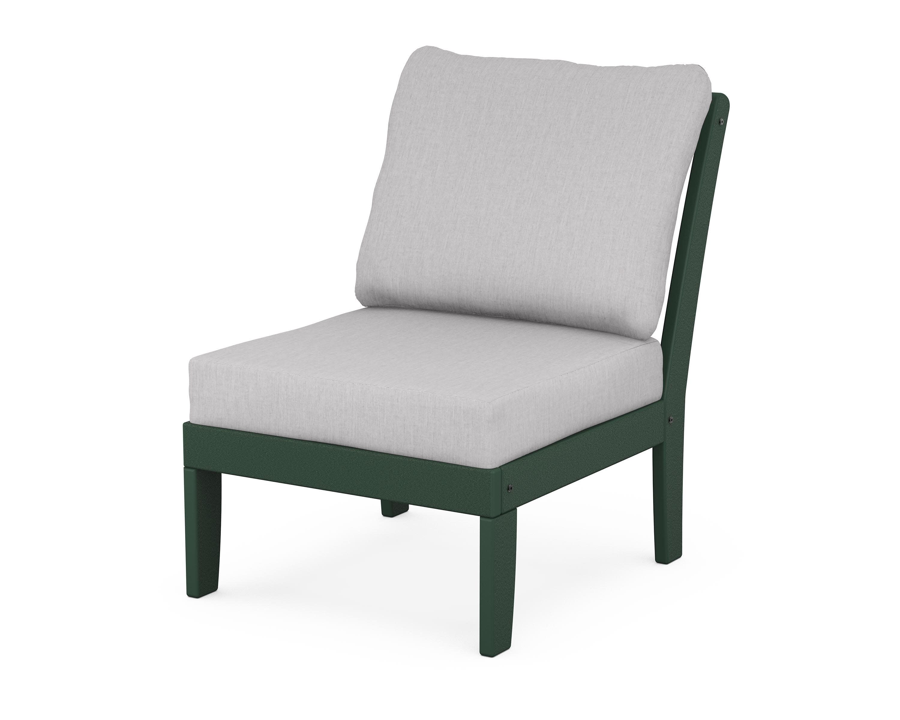 Yacht Club Modular Armless Chair in Rainforest Canopy / Granite