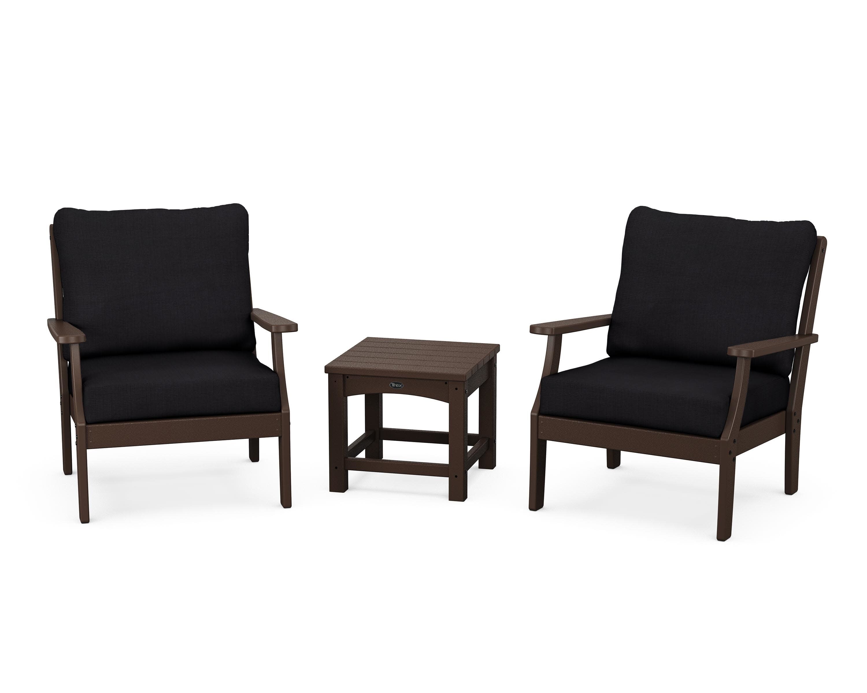 Yacht Club 3-Piece Deep Seating Set in Vintage Lantern / Midnight Linen