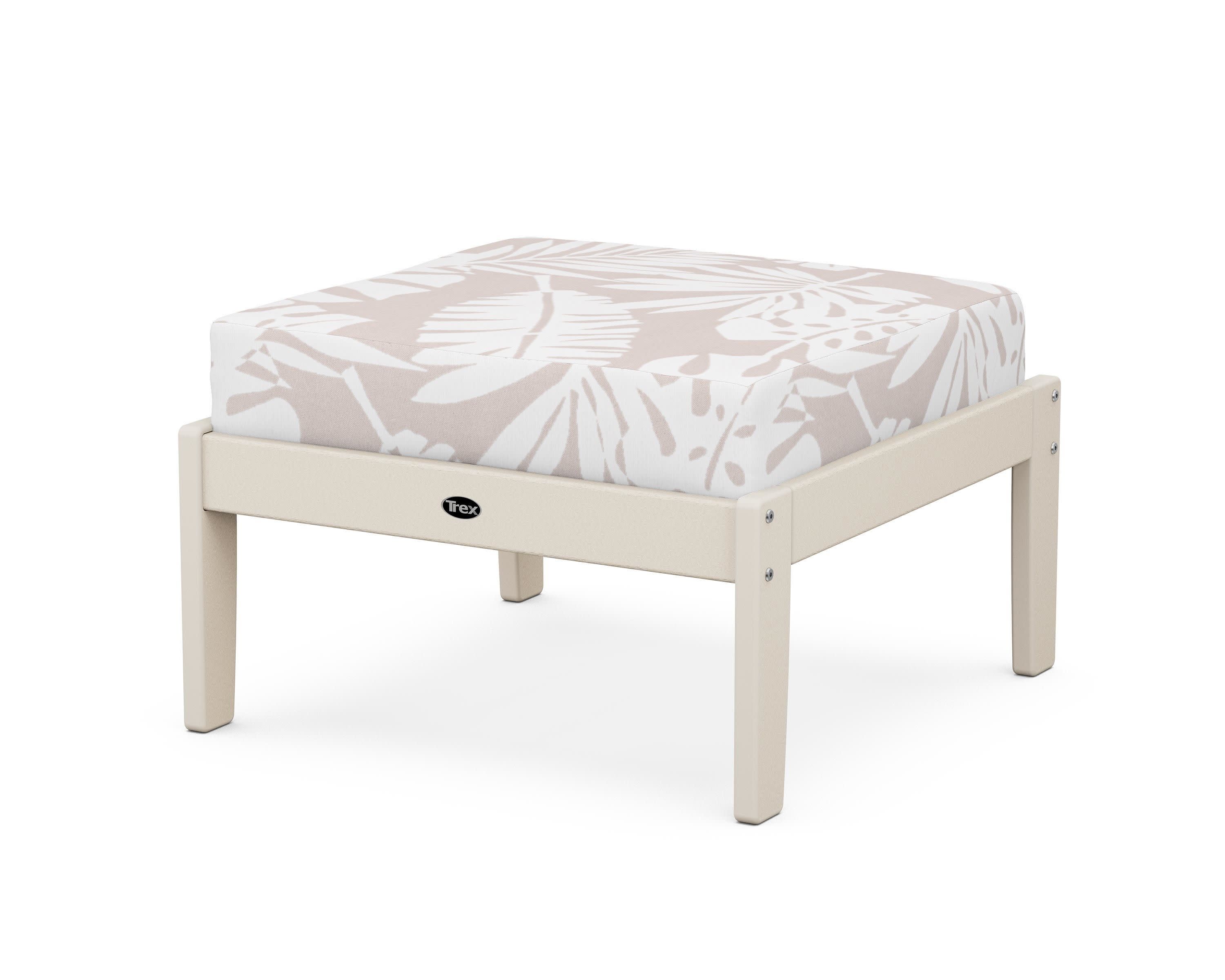 Yacht Club Deep Seating Ottoman in Sand Castle / Leaf Dune Burlap