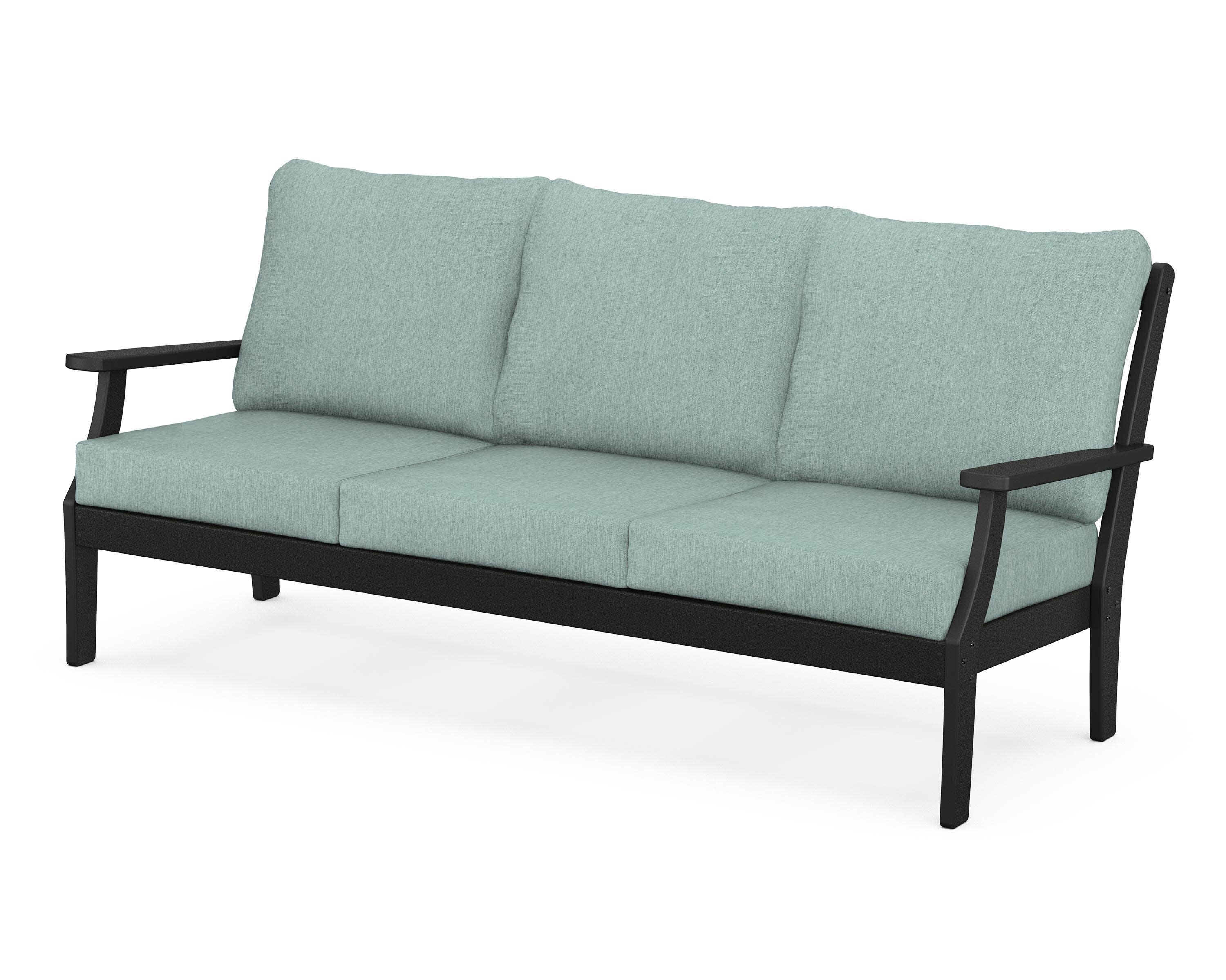 Yacht Club Deep Seating Sofa in Charcoal Black / Glacier Spa