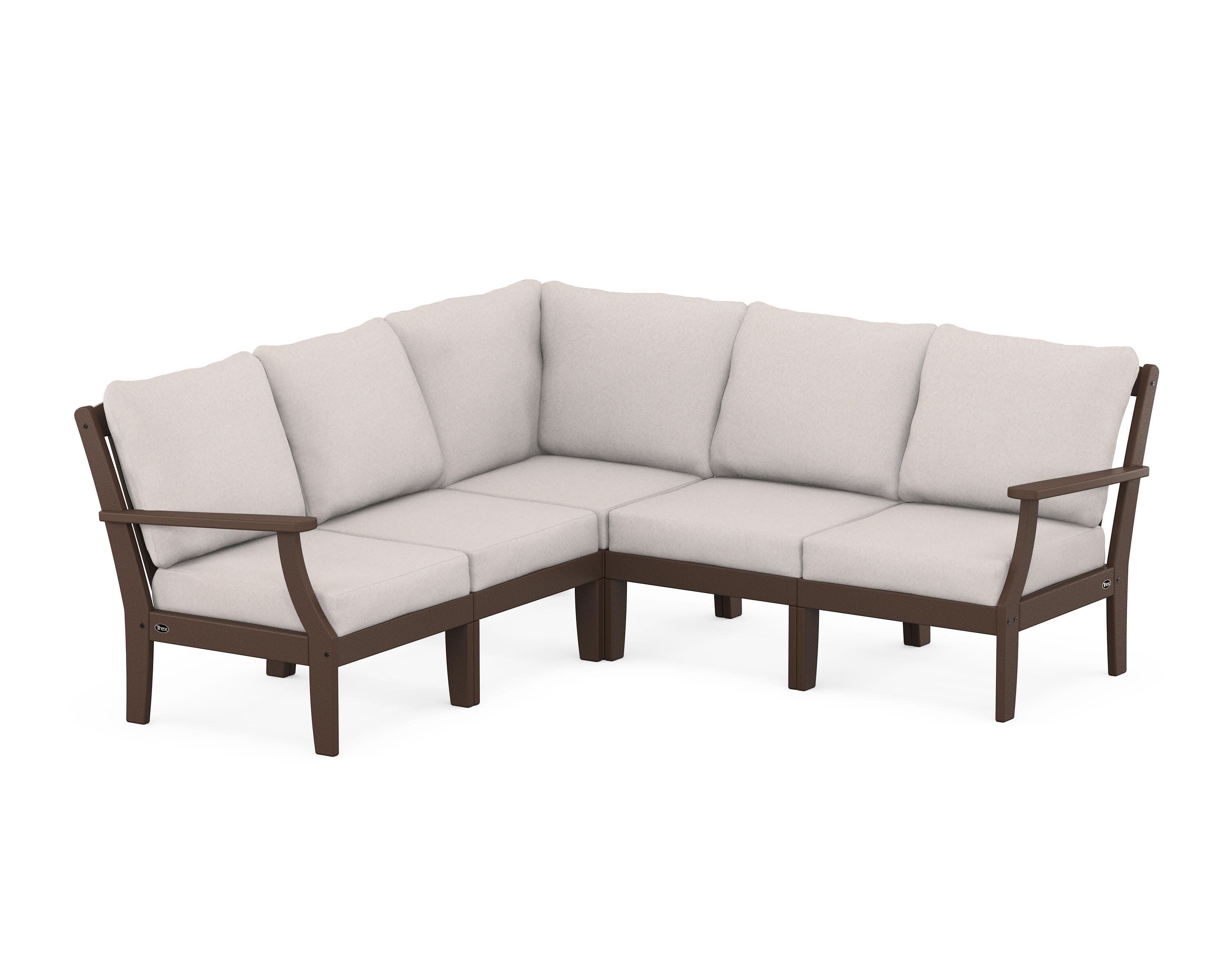 Yacht Club Modular 5-Piece Deep Seating Set in Vintage Lantern / Dune Burlap