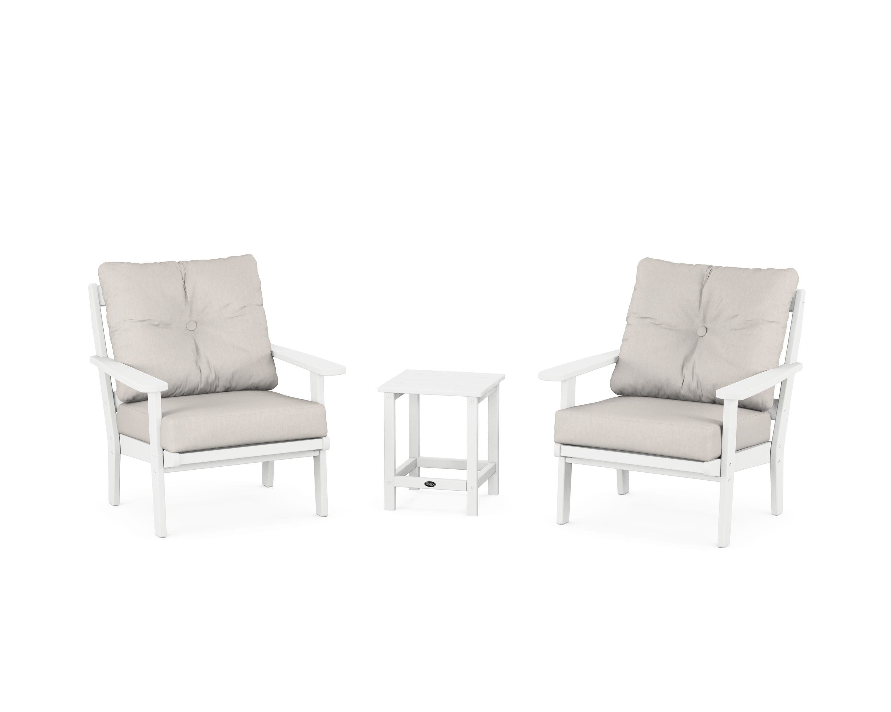 Cape Cod 3-Piece Deep Seating Set in Classic White / Cast Ash