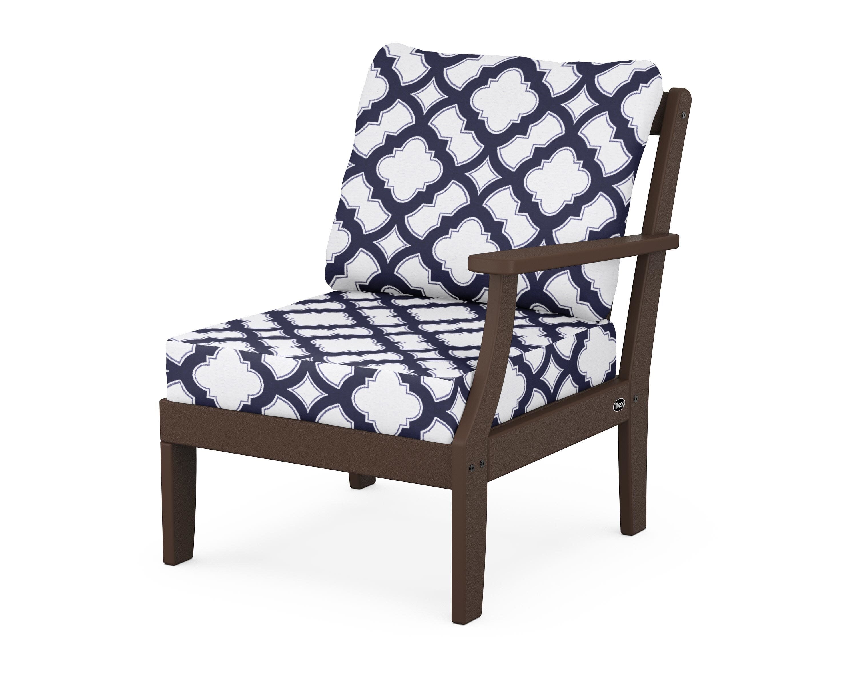 Yacht Club Modular Right Arm Chair in Vintage Lantern / Trellis Navy