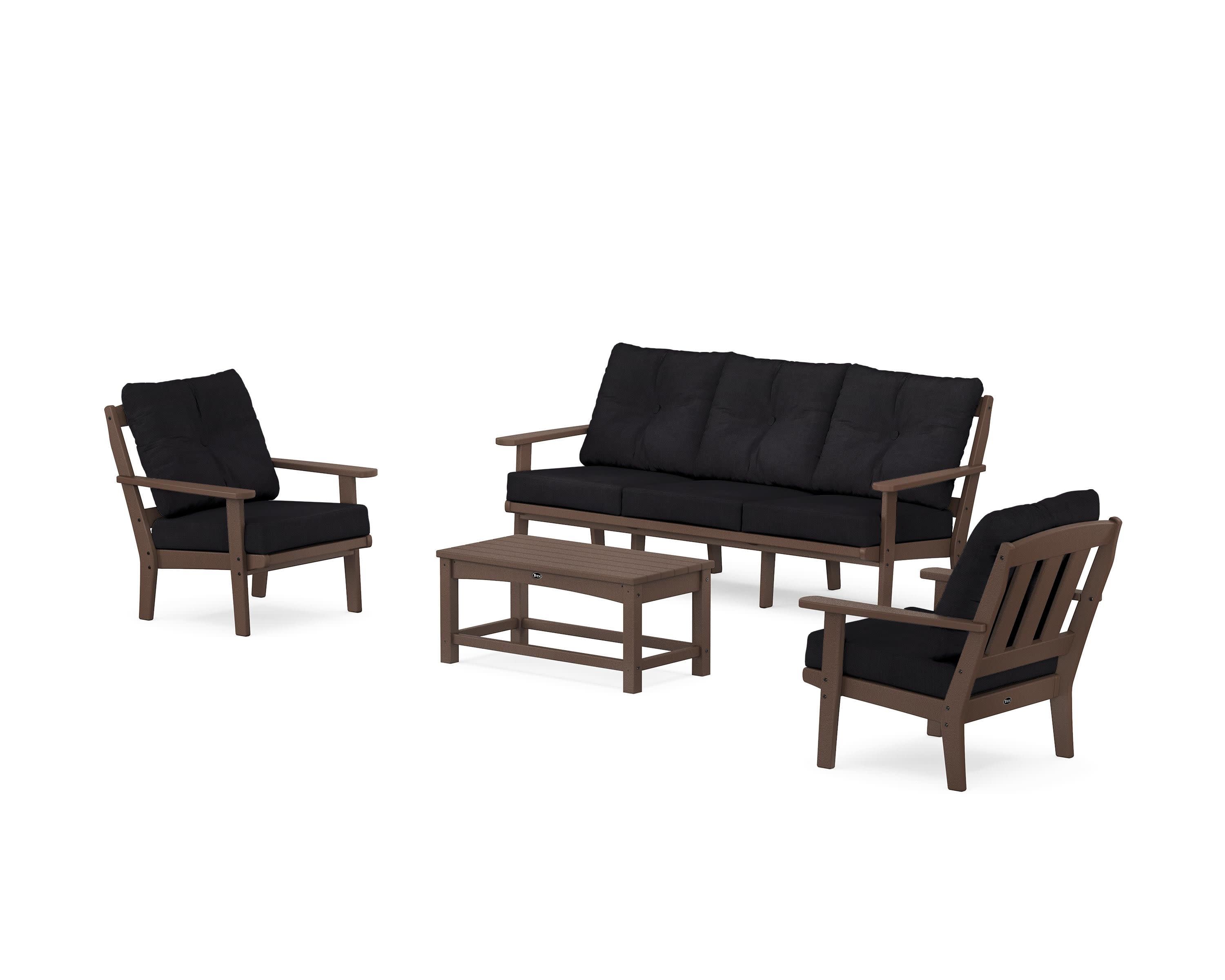 Cape Cod 4-Piece Deep Seating Set with Sofa in Vintage Lantern / Midnight Linen