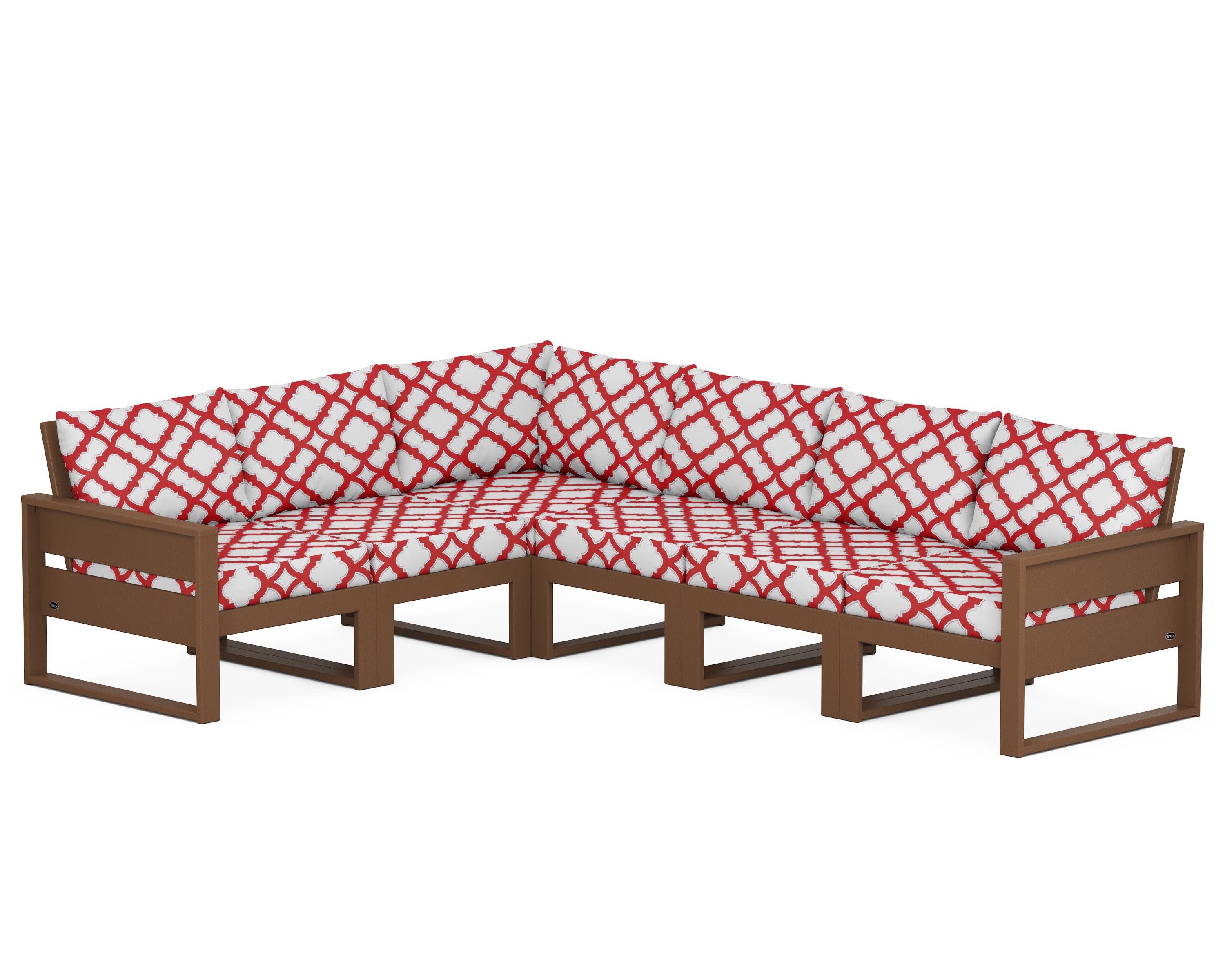 Eastport 6-Piece Sectional in Tree House / Trellis Crimson