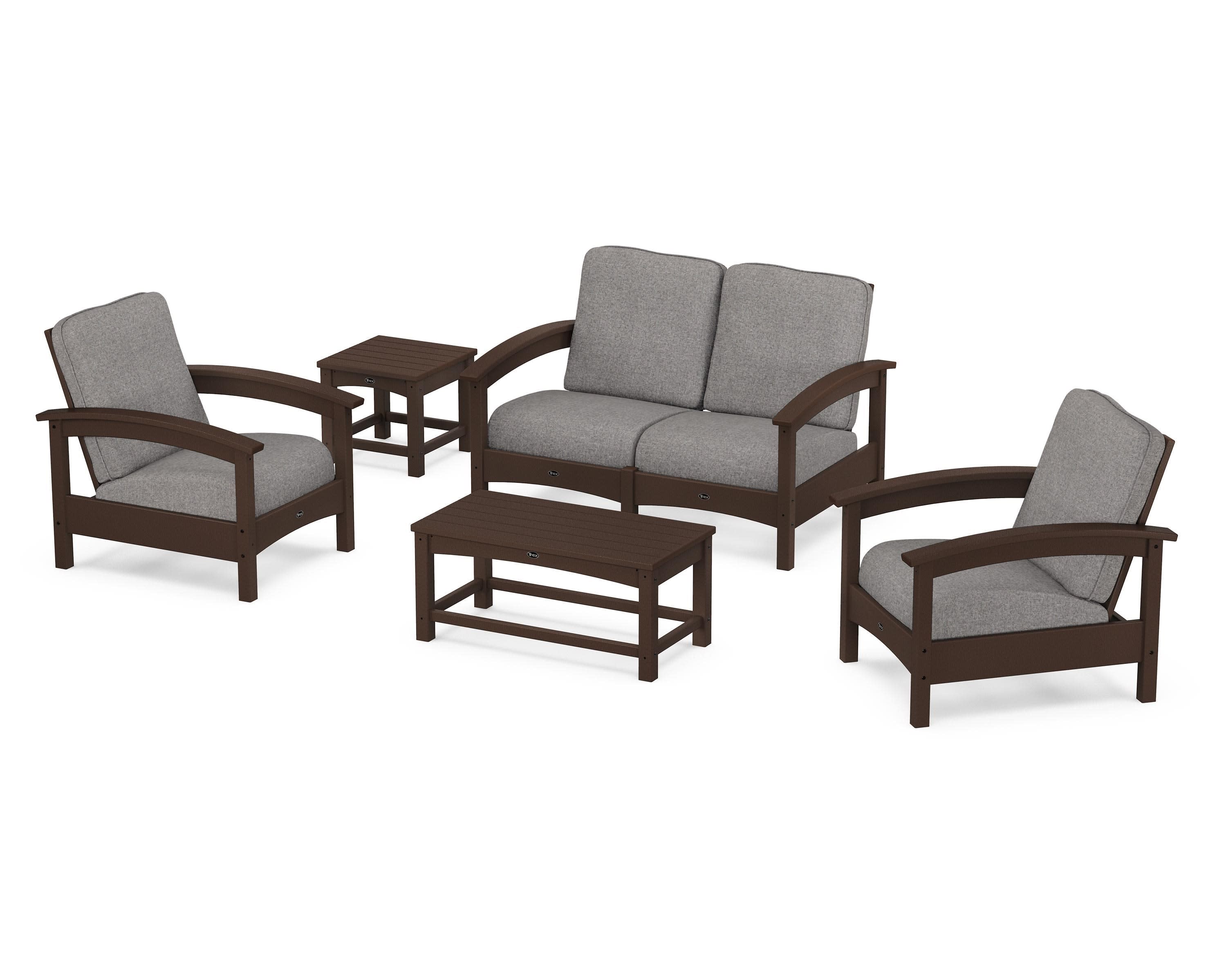 Rockport Club 6-Piece Deep Seating Conversation Set in Vintage Lantern / Grey Mist