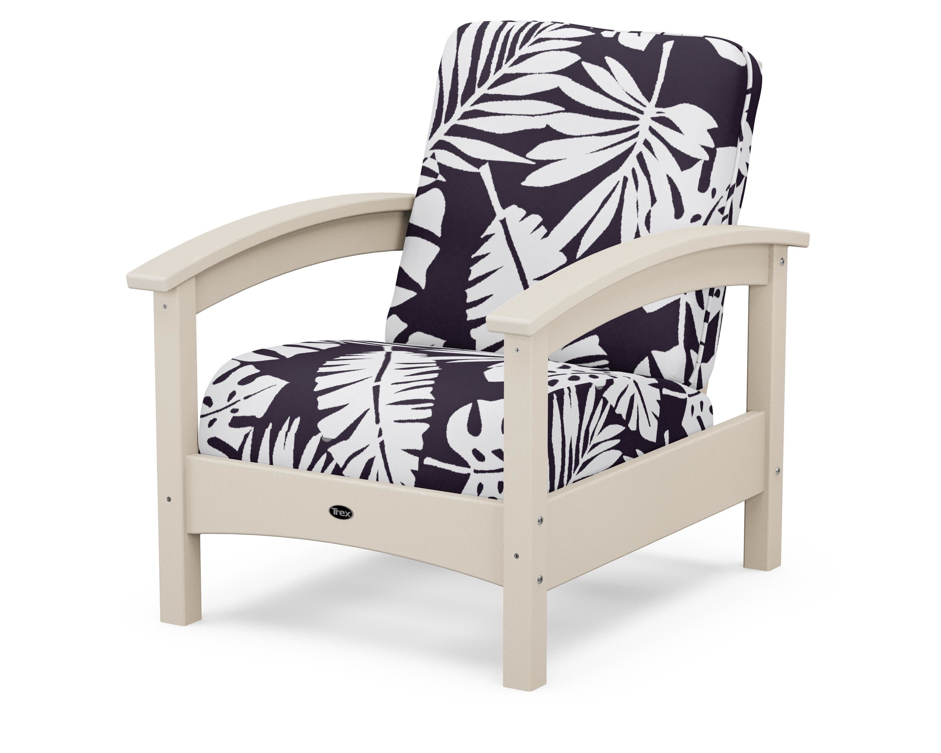 Rockport Club Chair in Sand Castle / Leaf Navy