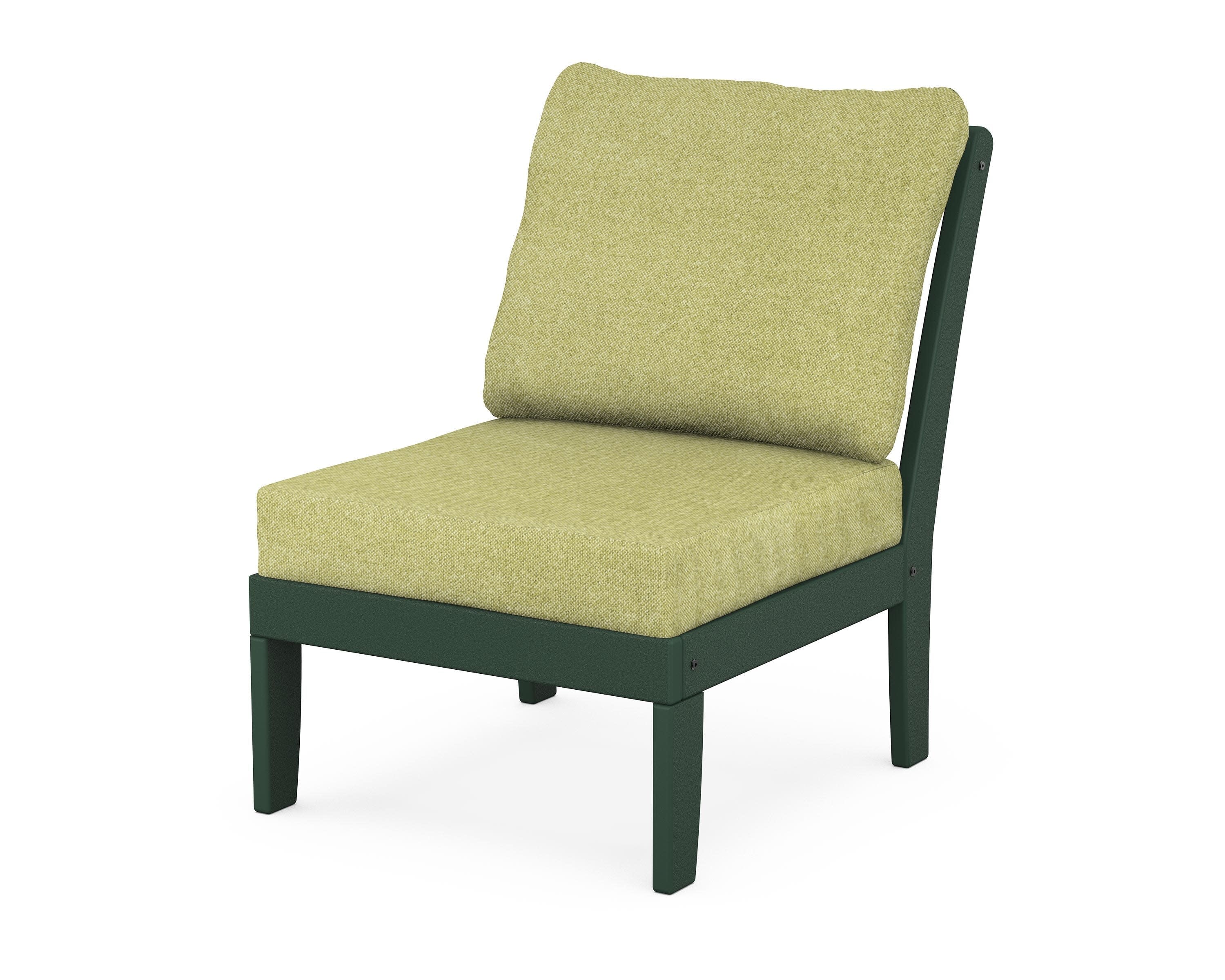 Yacht Club Modular Armless Chair in Rainforest Canopy / Chartreuse Boucle