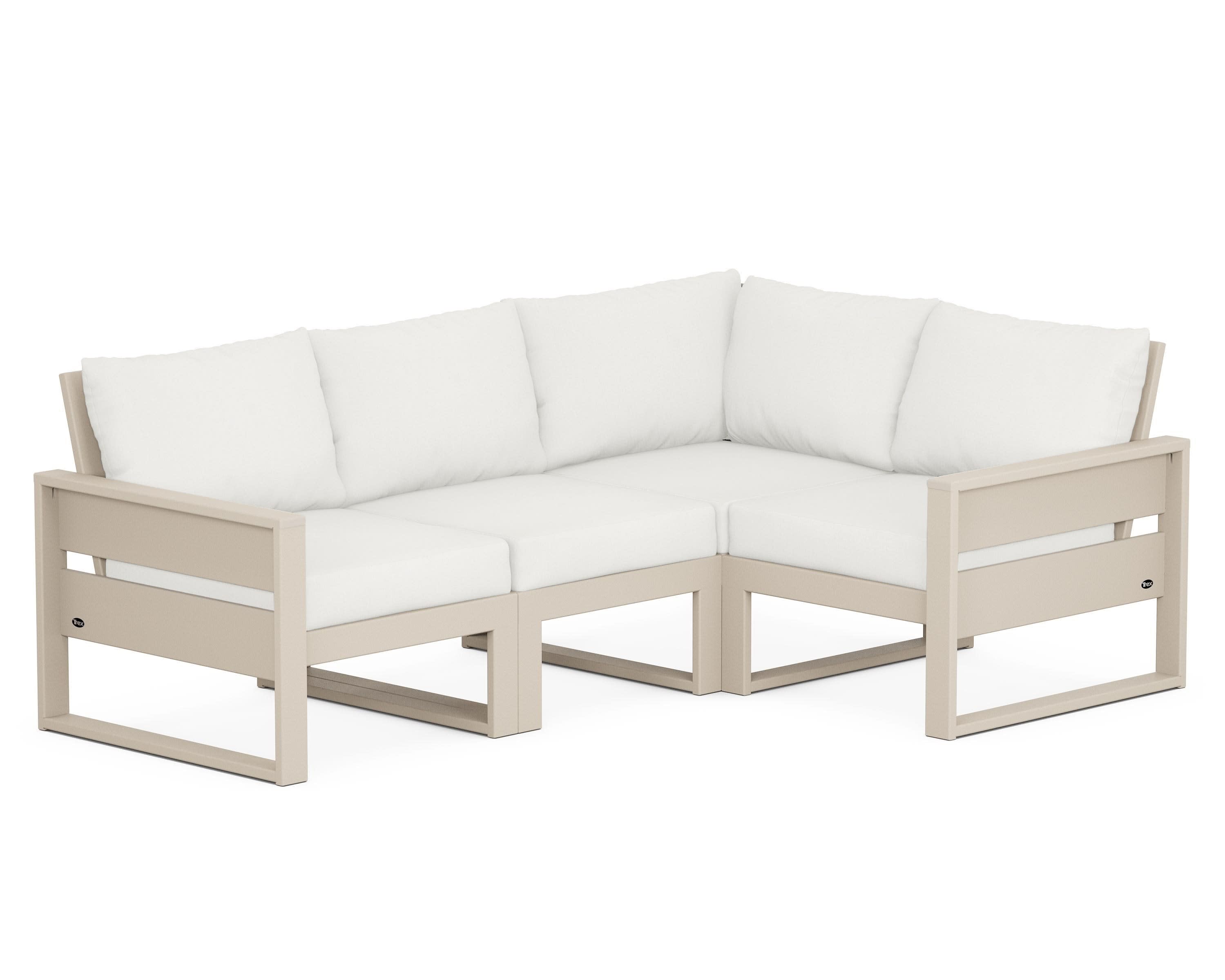 Eastport 4- Piece Sectional in Sand Castle / Natural Linen