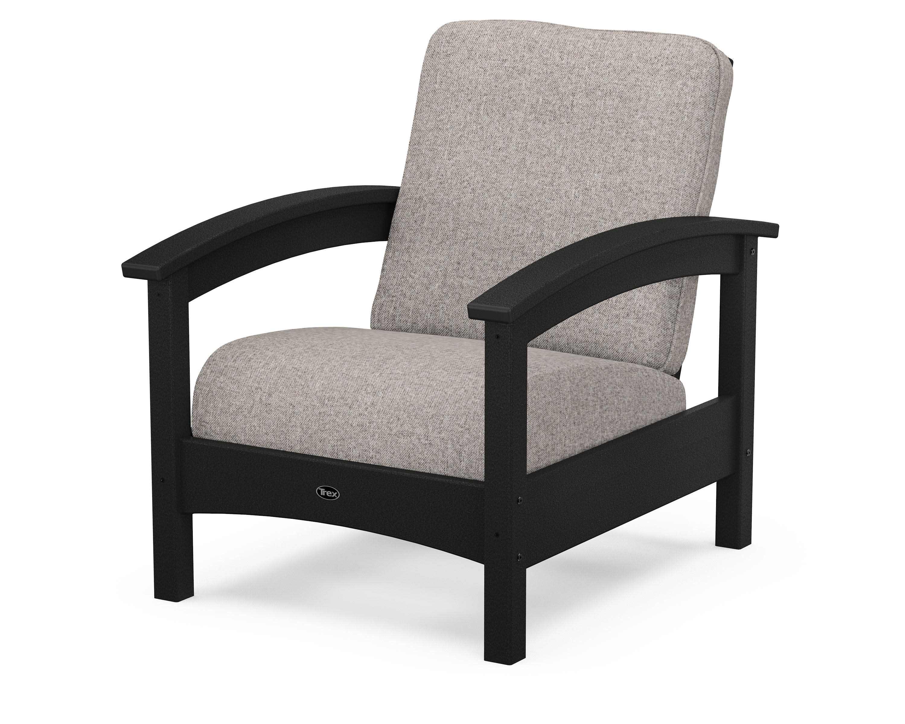 Rockport Club Chair in Charcoal Black / Weathered Tweed