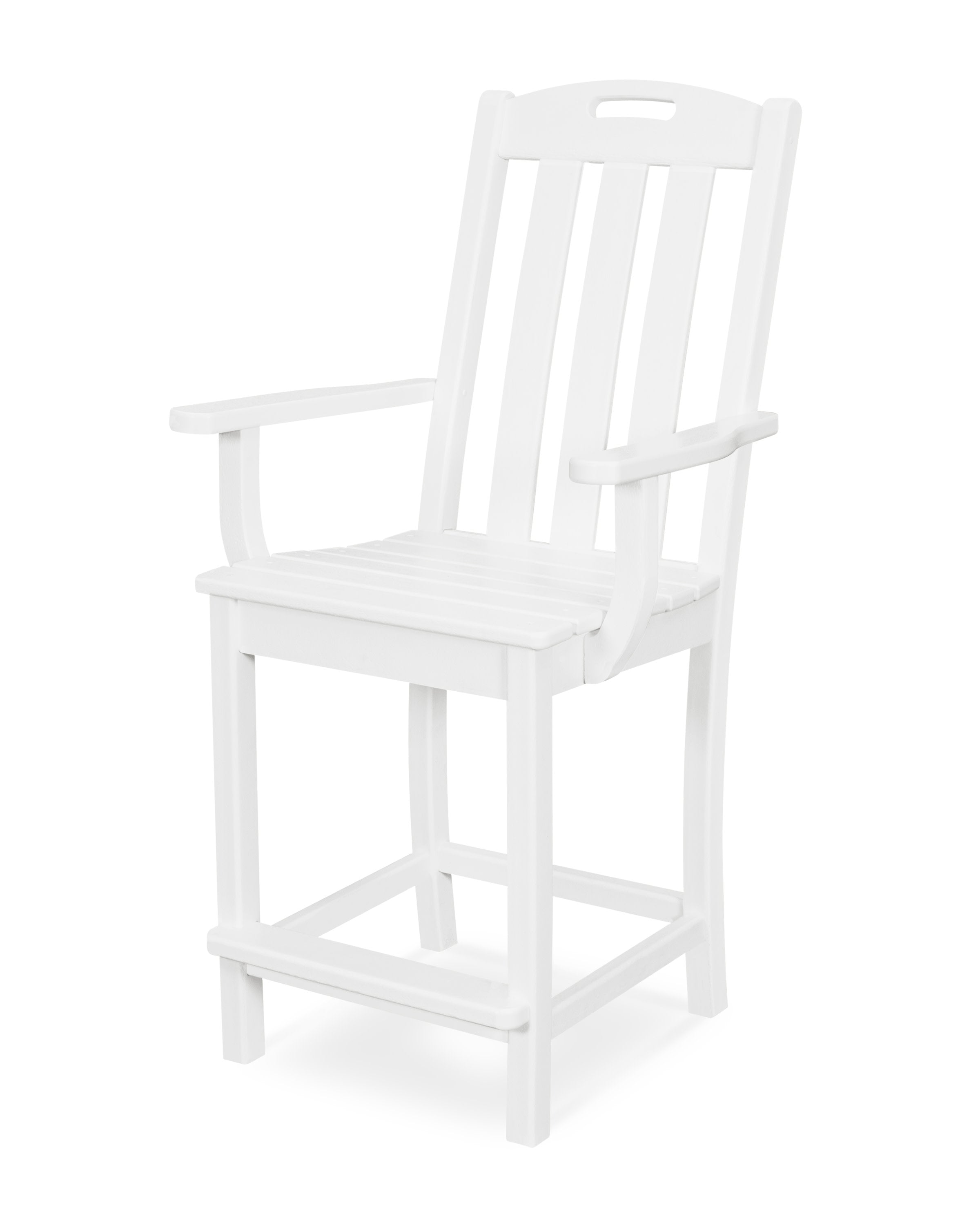 Yacht Club Counter Arm Chair in Classic White