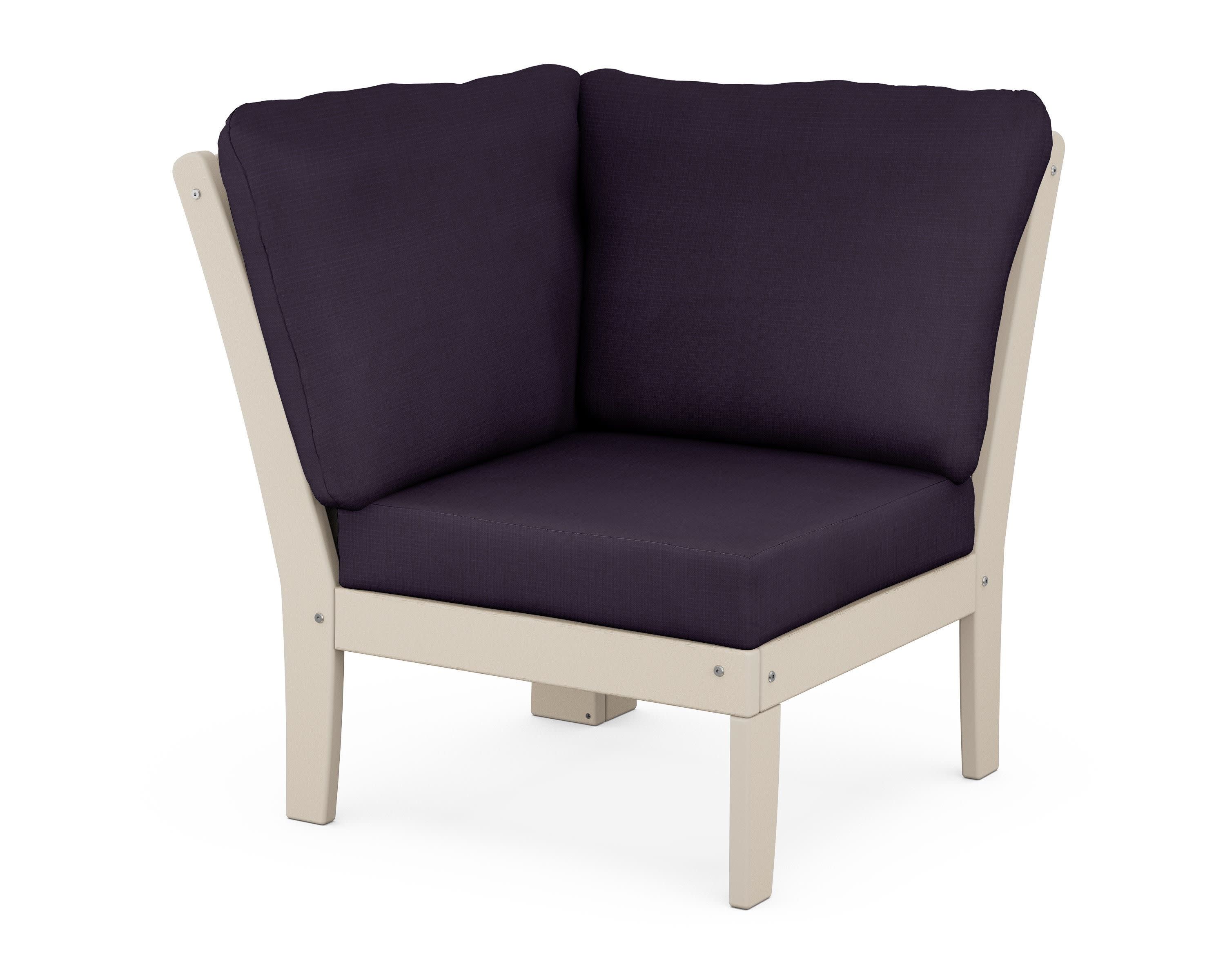 Yacht Club Modular Corner Chair in Sand Castle / Navy Linen